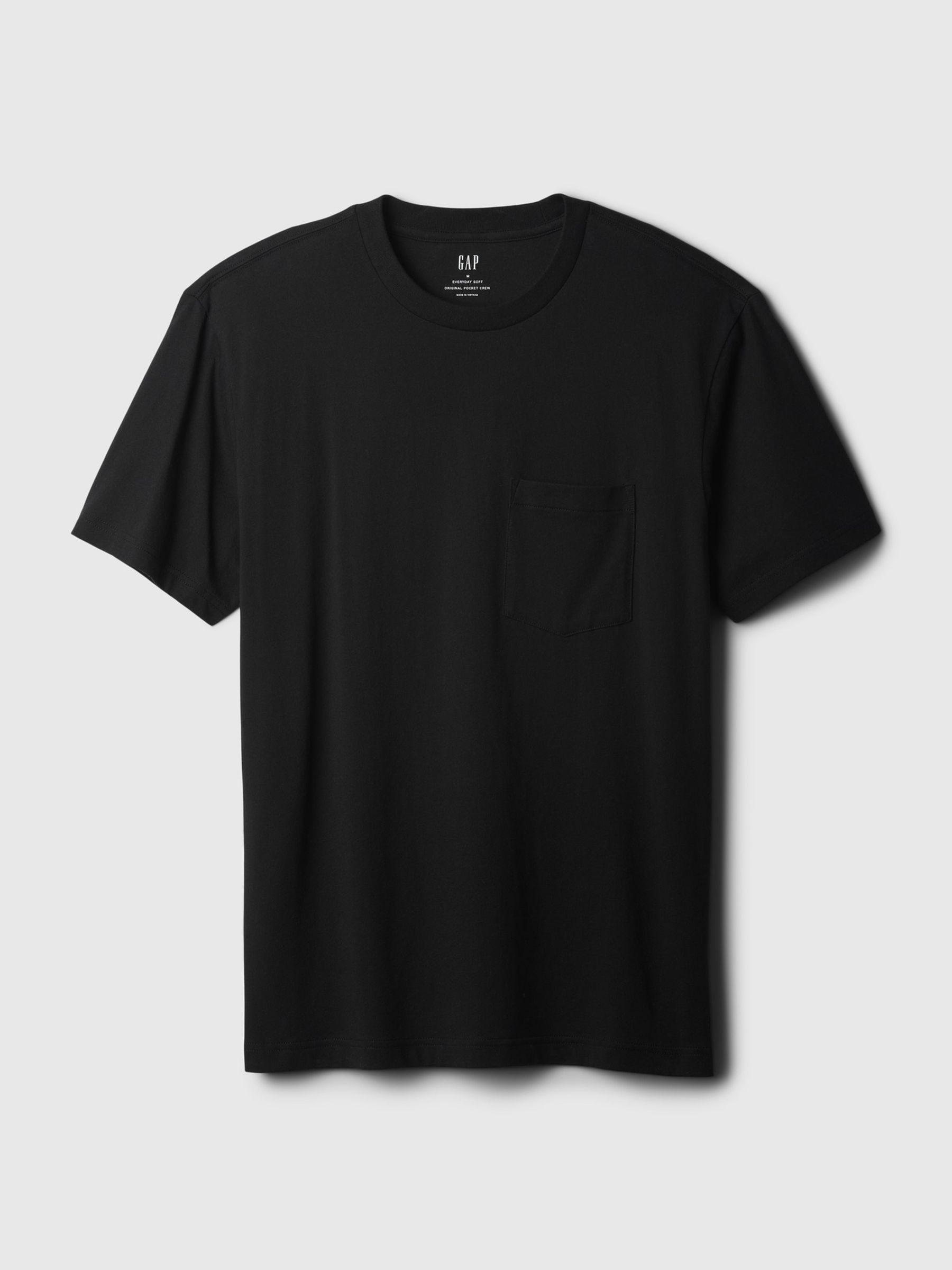 Black Original Pocket 100% Cotton Crew Neck Short Sleeve T-Shirt - Image 7 of 7
