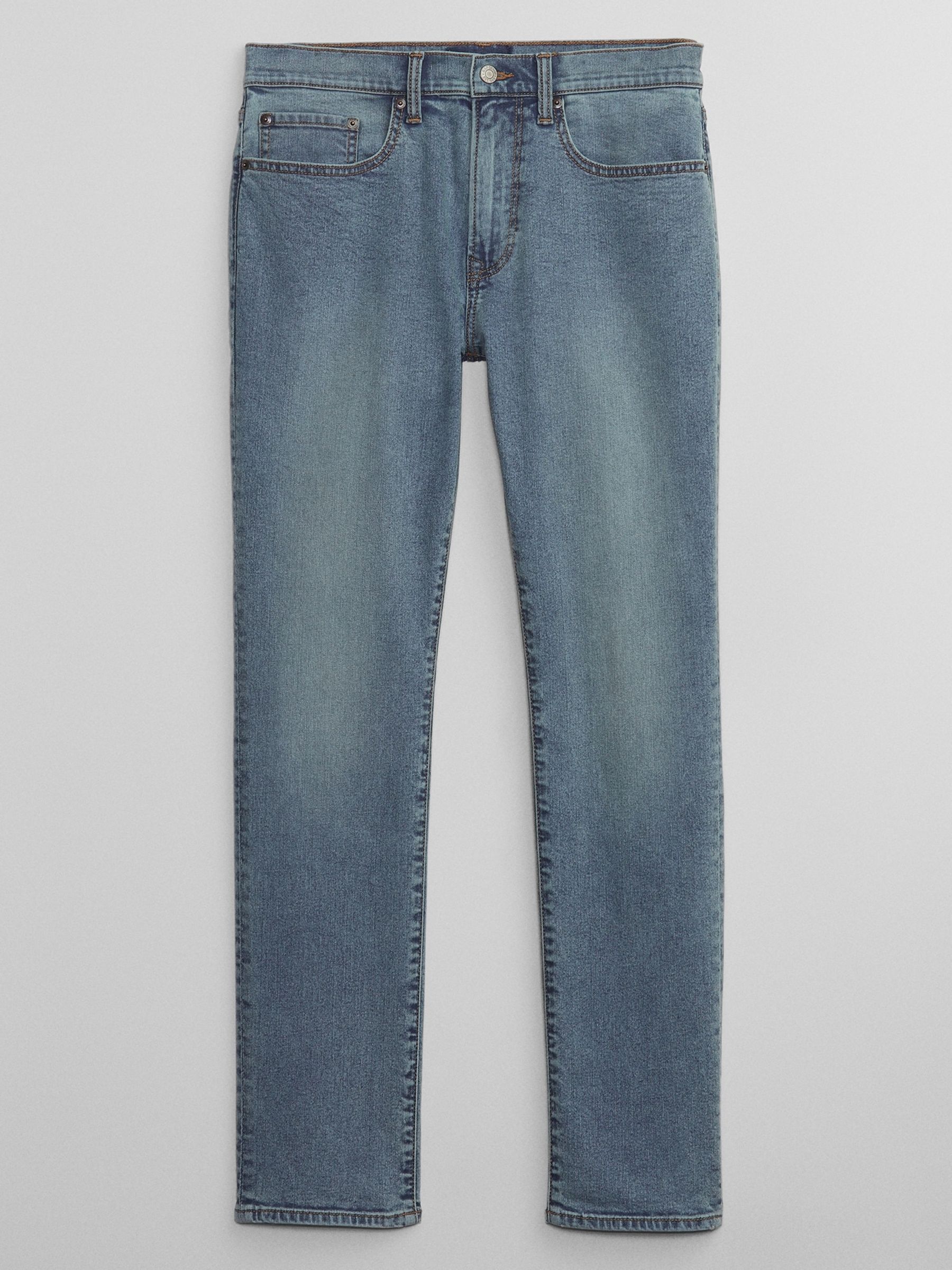 Light Wash Blue Slim Fit Comfort Stretch Jeans - Image 5 of 7