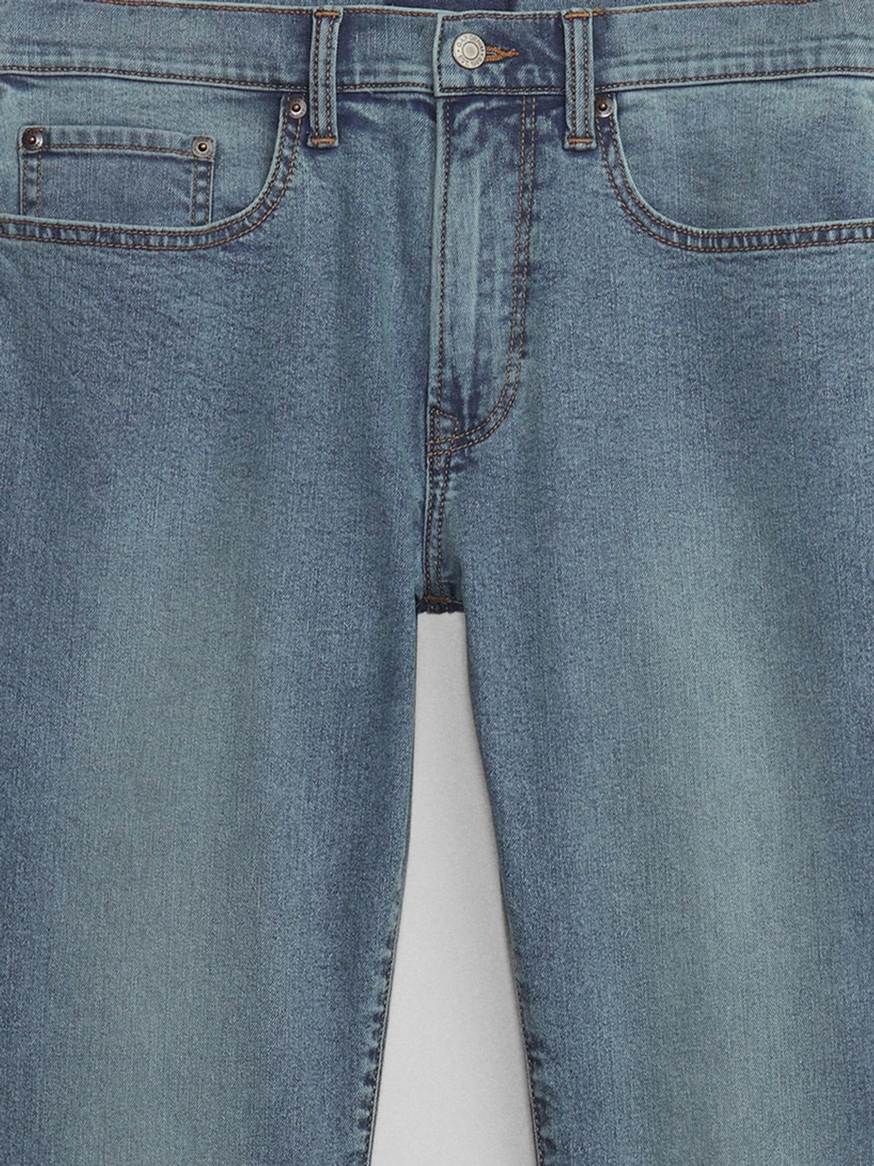 Light Wash Blue Slim Fit Comfort Stretch Jeans - Image 7 of 7