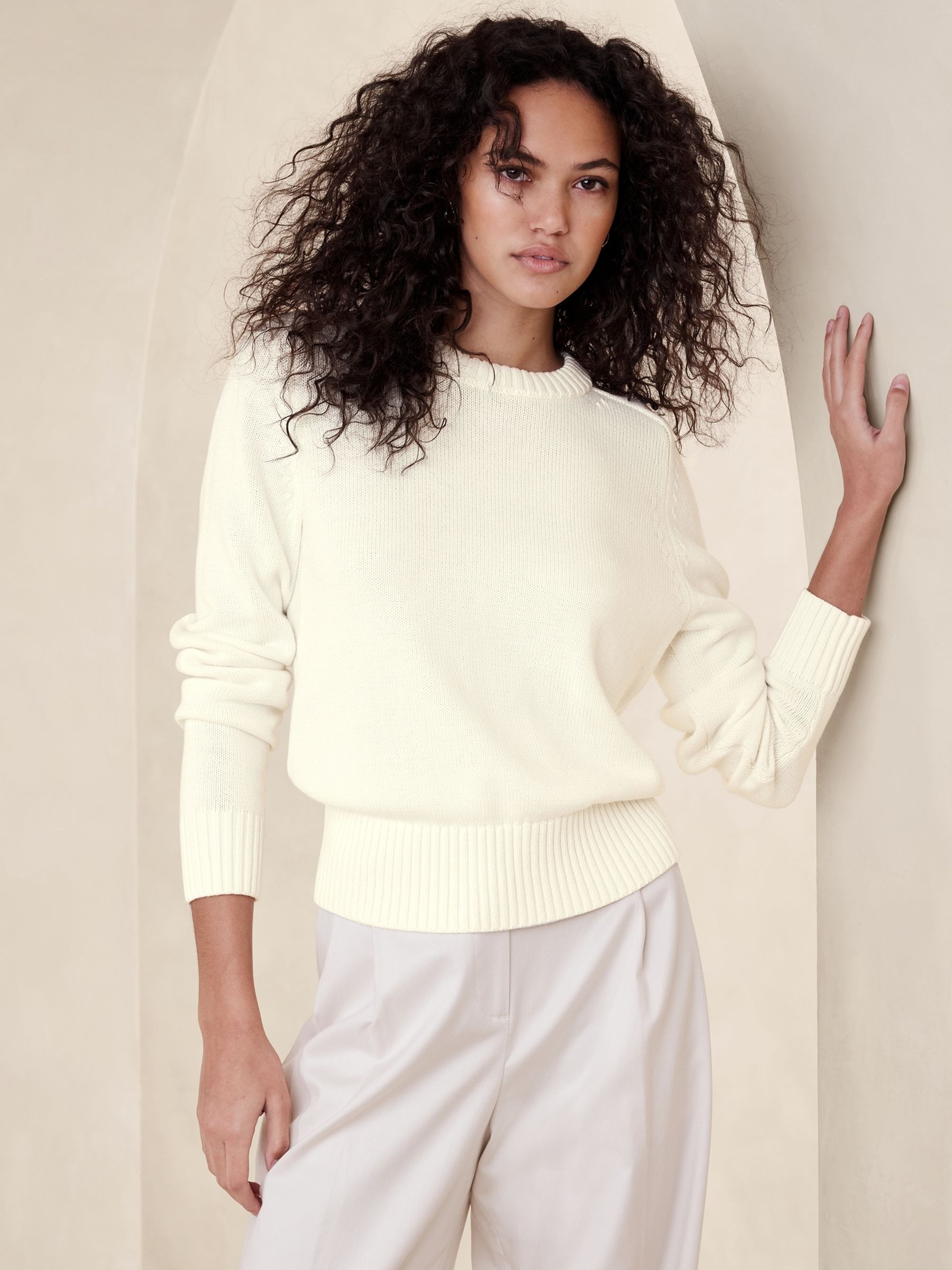 Banana Republic Beige Demi Cotton-Silk Jumper - Image 1 of 1