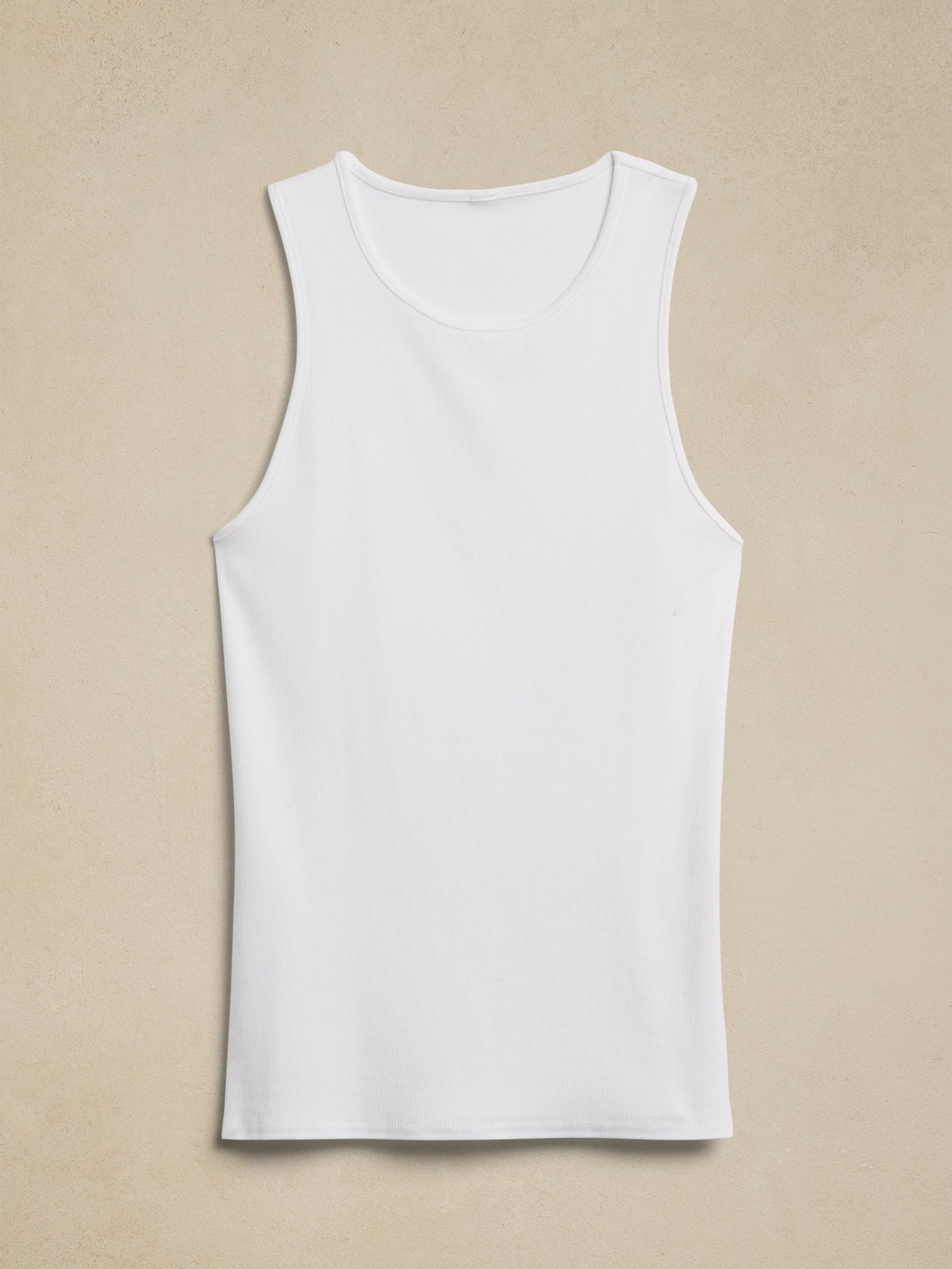Banana Republic White Ribbed Cutaway Vest - Image 2 of 2