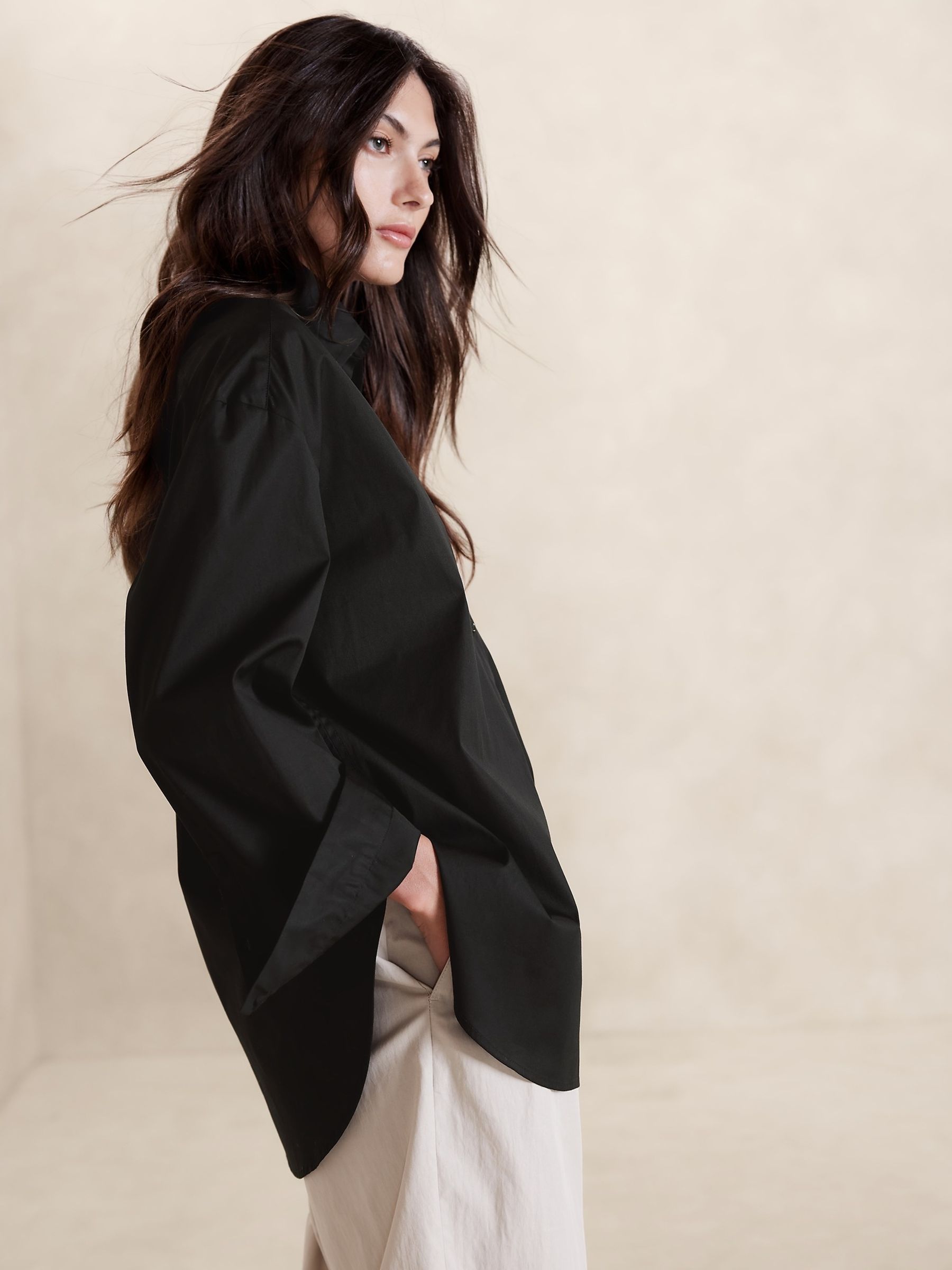 Banana Republic Black The Oversized Shirt - Image 2 of 4