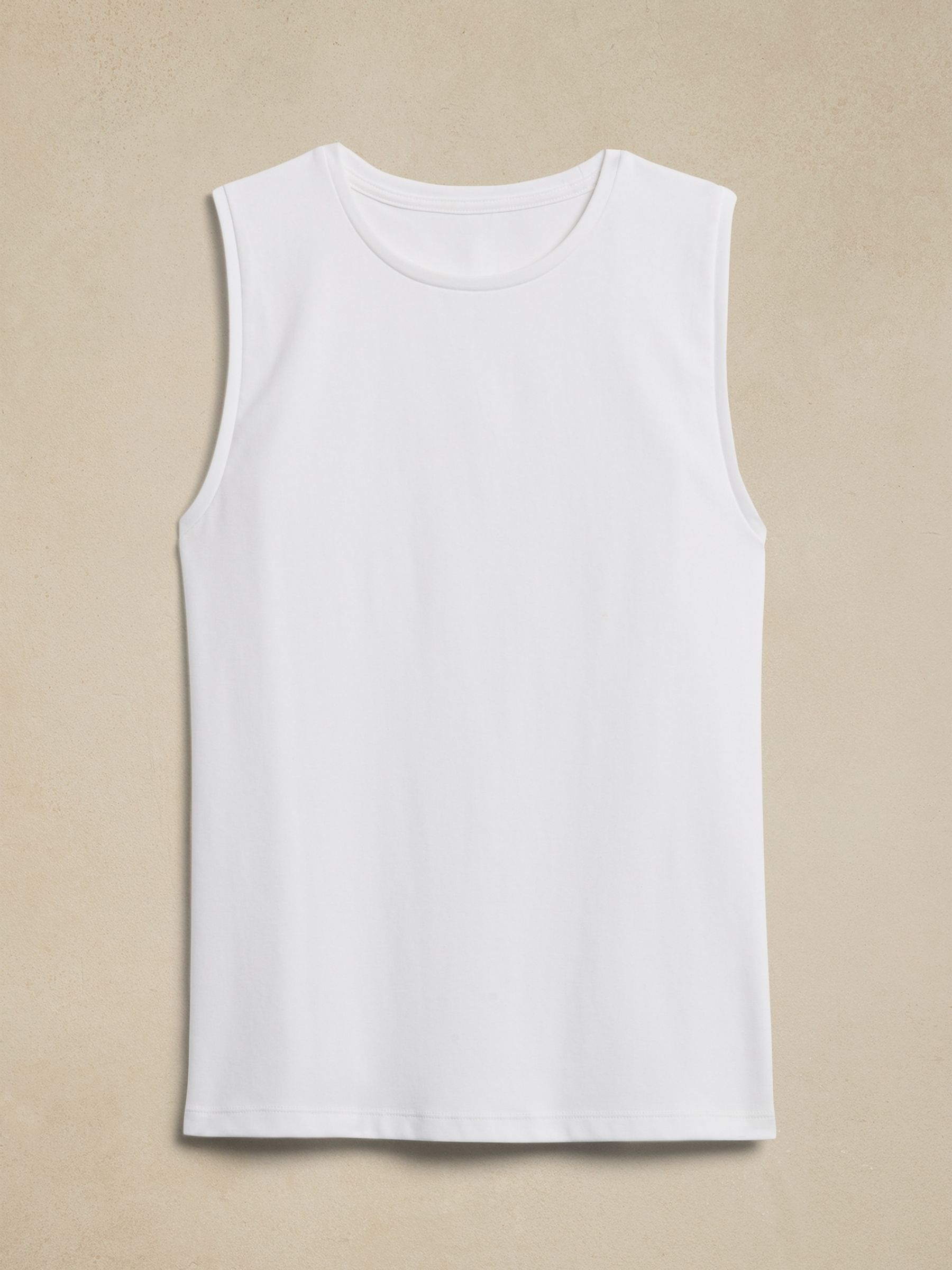 Banana Republic White Refined Cotton Sleeveless Vest - Image 5 of 5