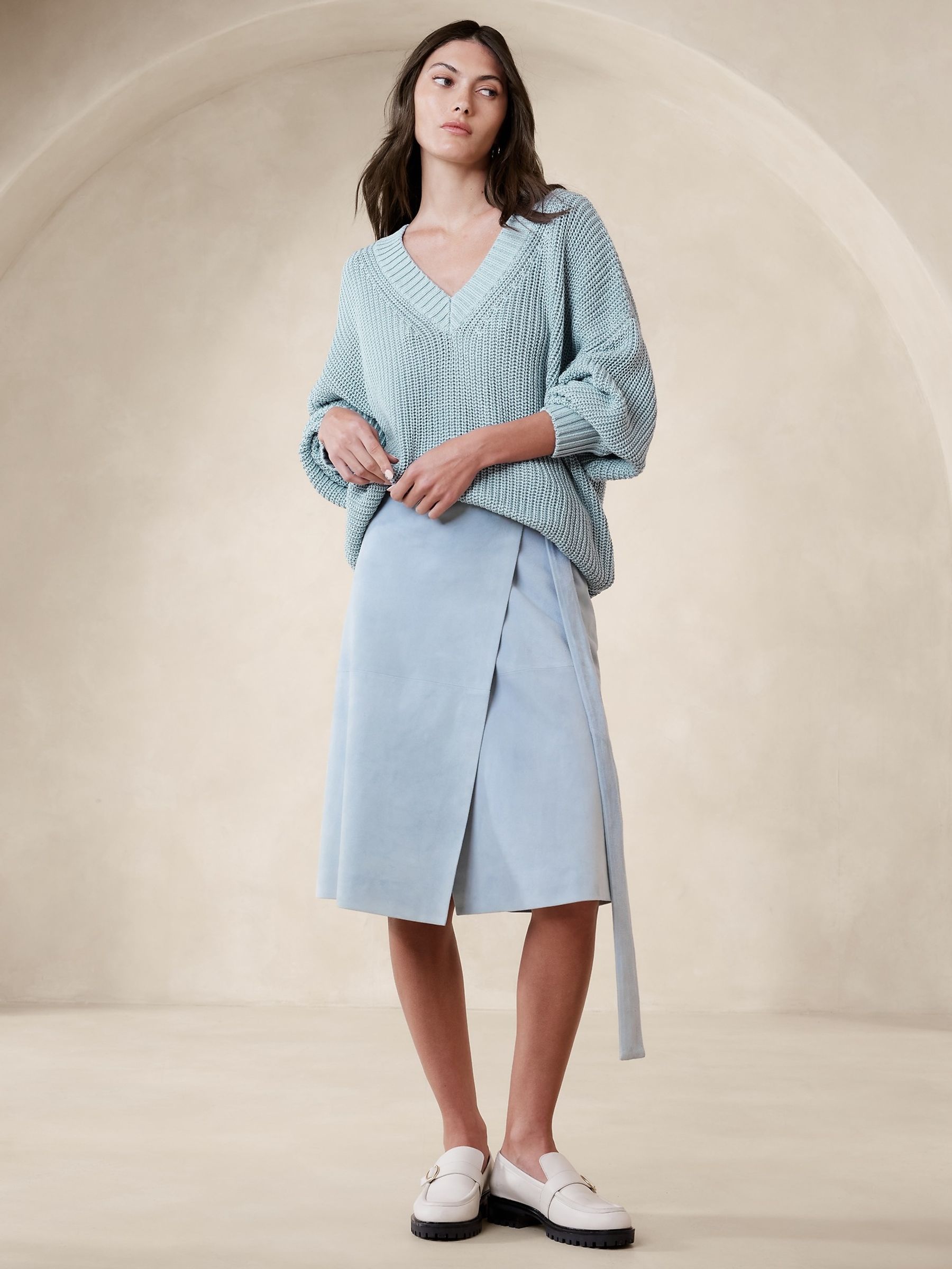 Banana Republic Blue Janie Oversized Cotton Jumper - Image 1 of 4 Banana Republic Blue Janie Oversized Cotton Jumper - Image 1 of 4