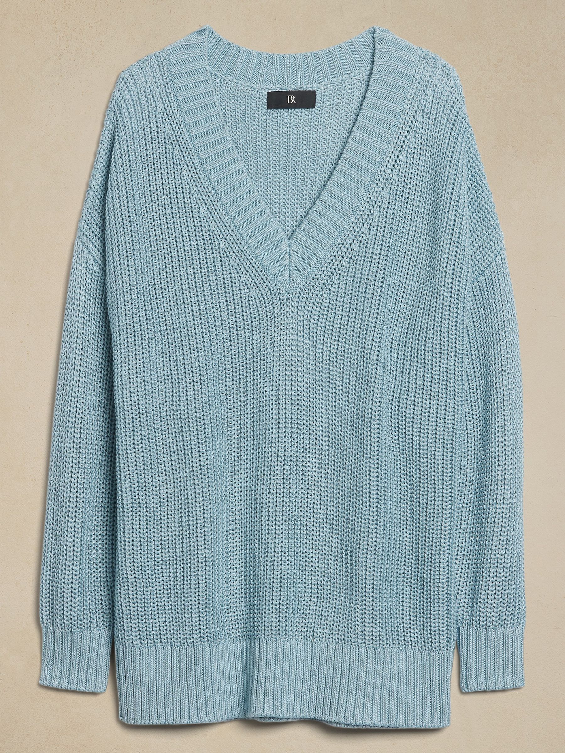 Banana Republic Blue Janie Oversized Cotton Jumper - Image 4 of 4