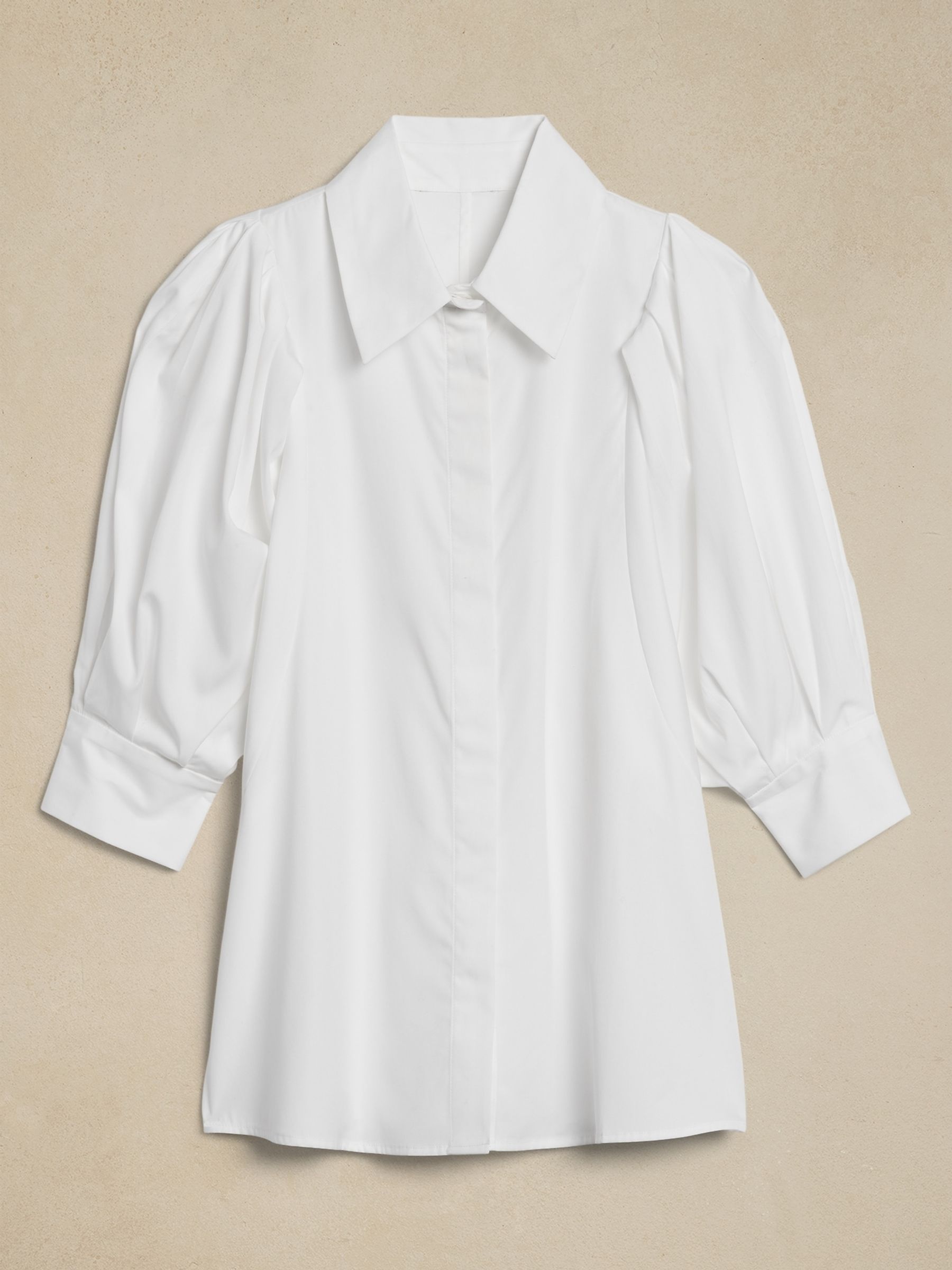Banana Republic White Livia Poplin Shirt - Image 4 of 4