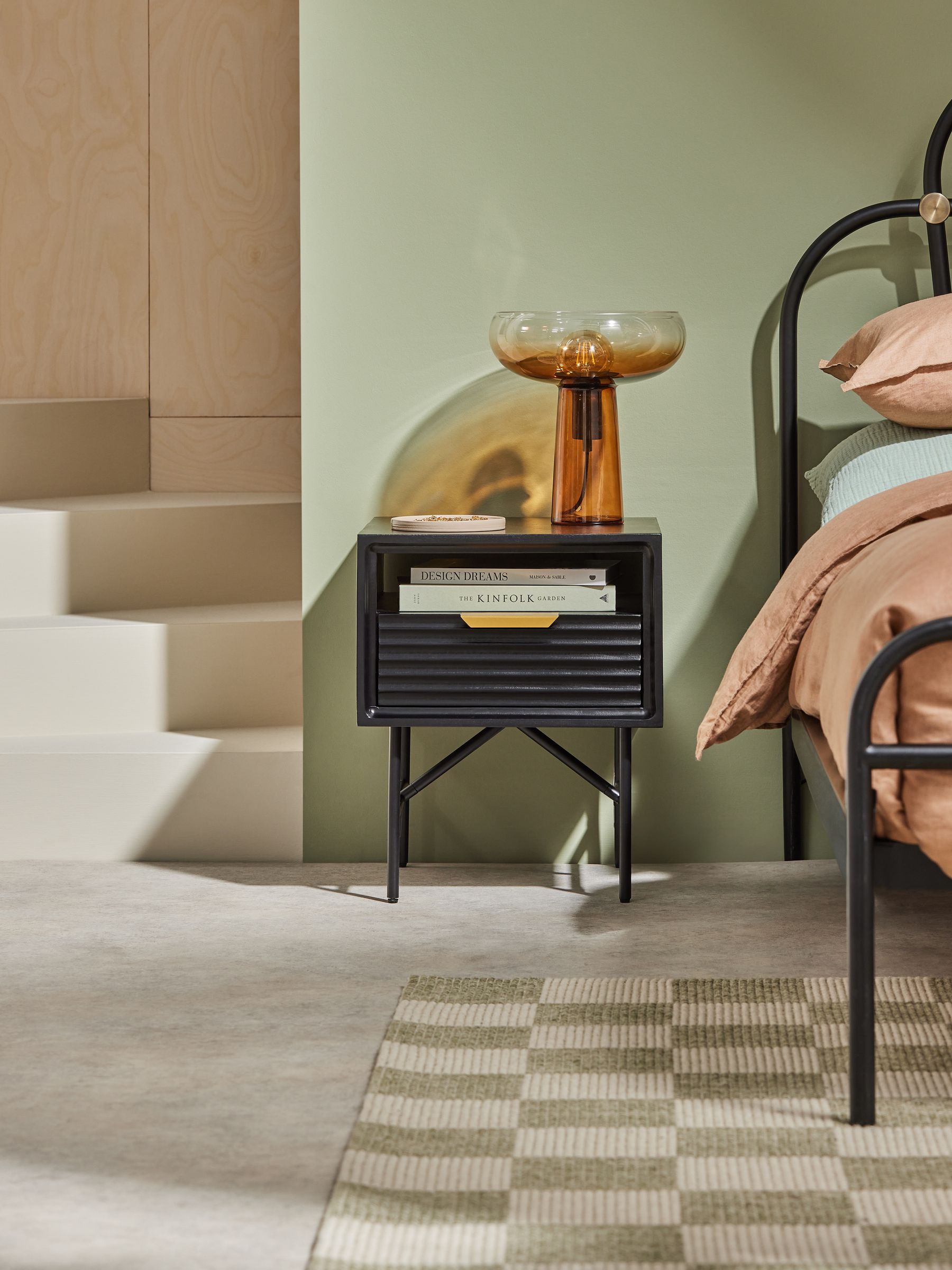 Black Haines Bedside Table - Image 1 of 4