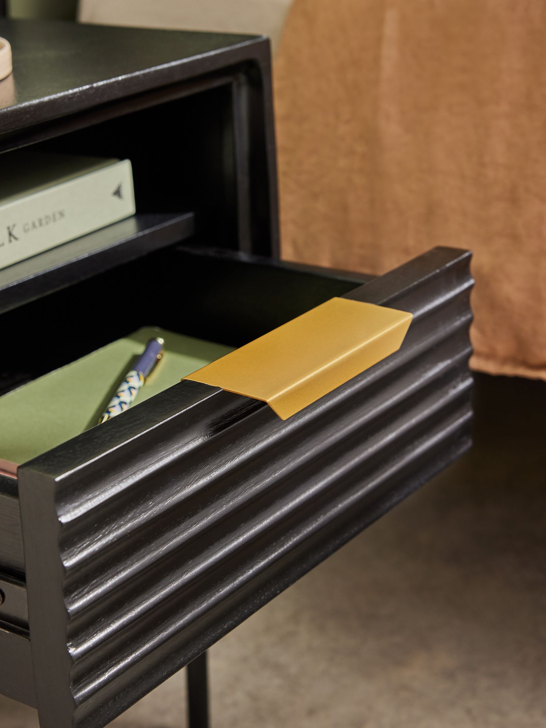 Black Haines Bedside Table - Image 2 of 4