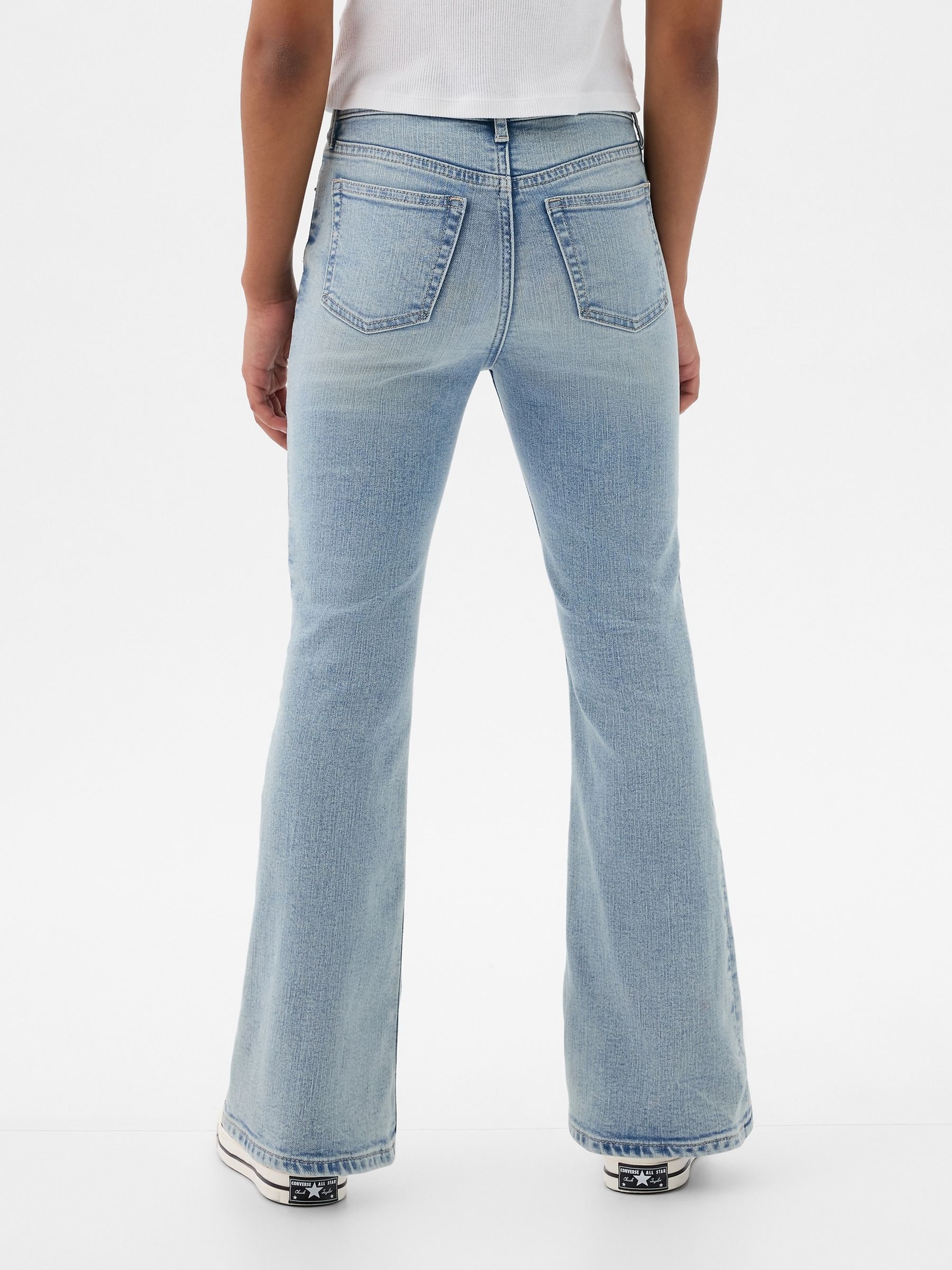 Blue High Waisted 70s Distressed Flare Washwell Jeans (5-13yrs) - Image 2 of 6