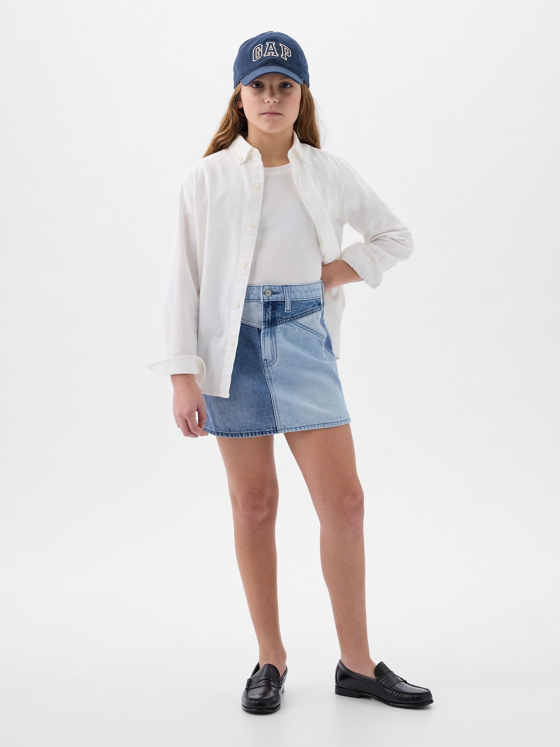 Blue Patchwork Mini Skirt (6-14yrs) - Image 1 of 1