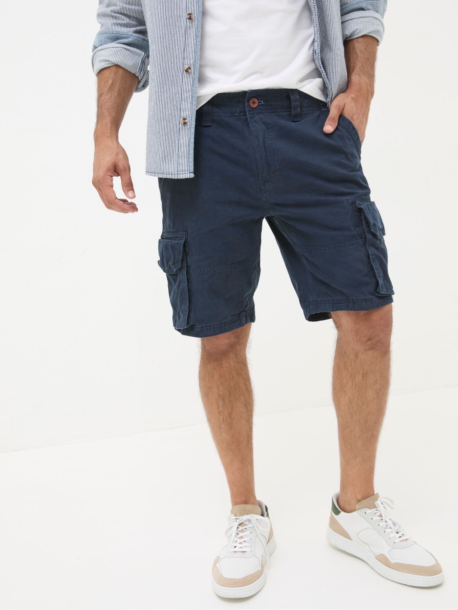 Breakyard Navy Blue Cargo Shorts - Image 3 of 4