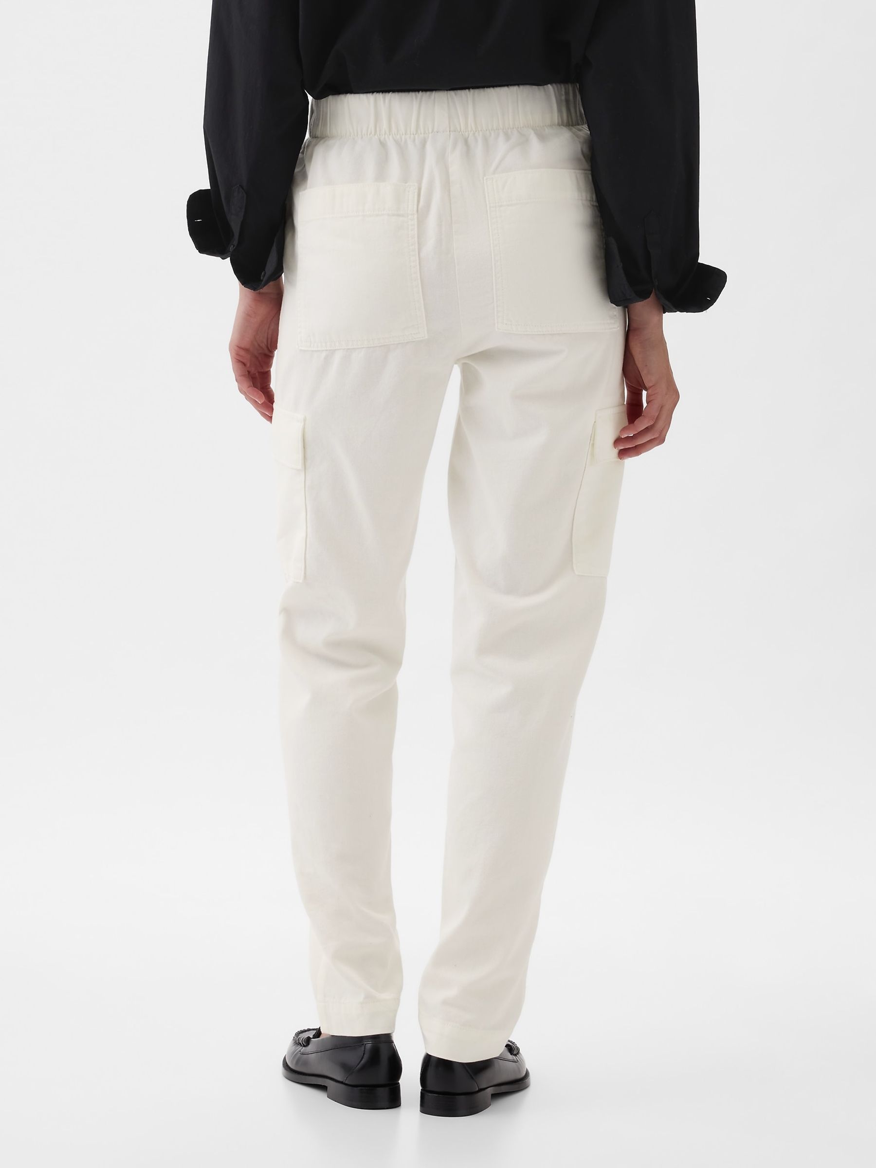 White Twill Cargo Trousers - Image 2 of 5