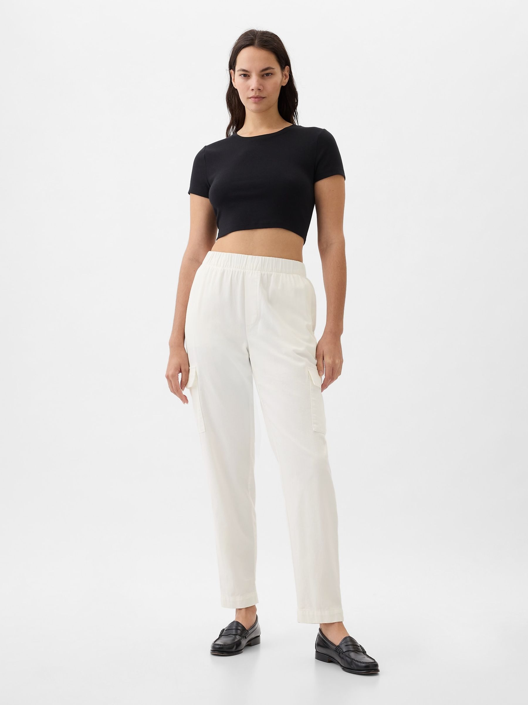White Twill Cargo Trousers - Image 5 of 5