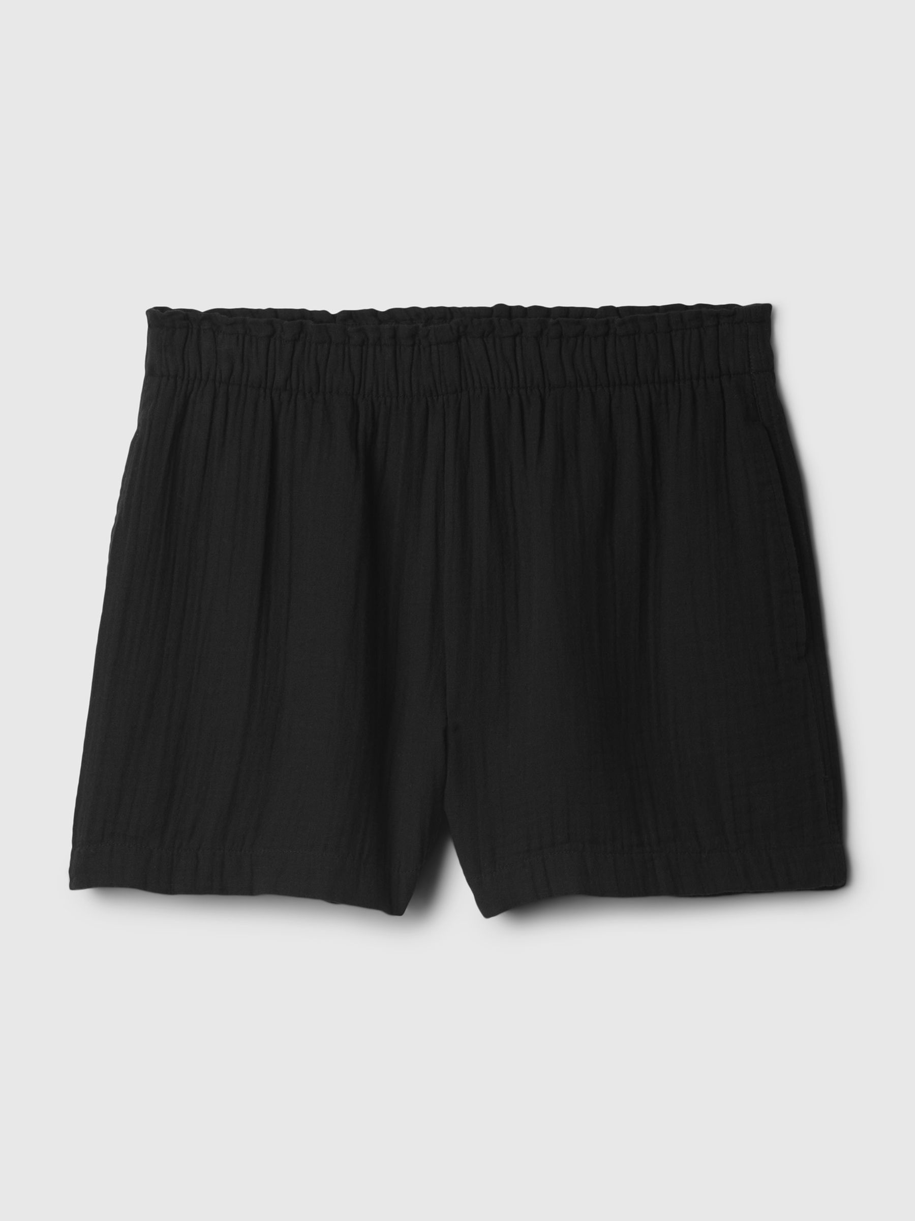 Black Crinkle Cotton Pull On Short - Image 5 of 5