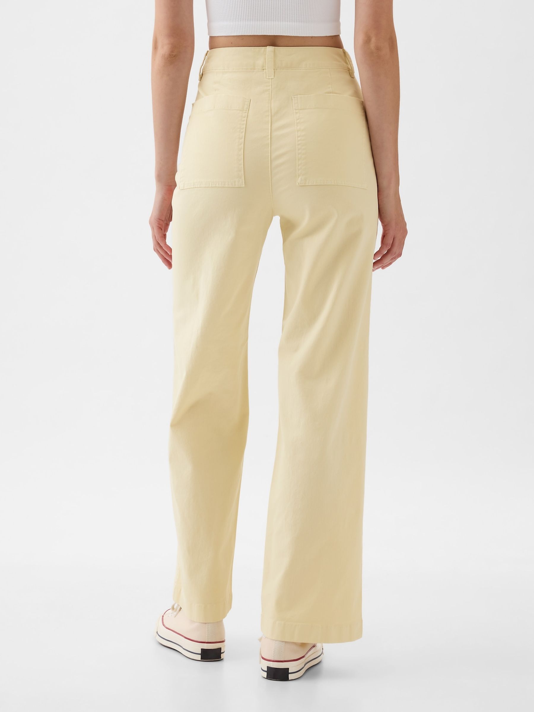 Cream High Stride Wide Leg Trousers - Image 2 of 5