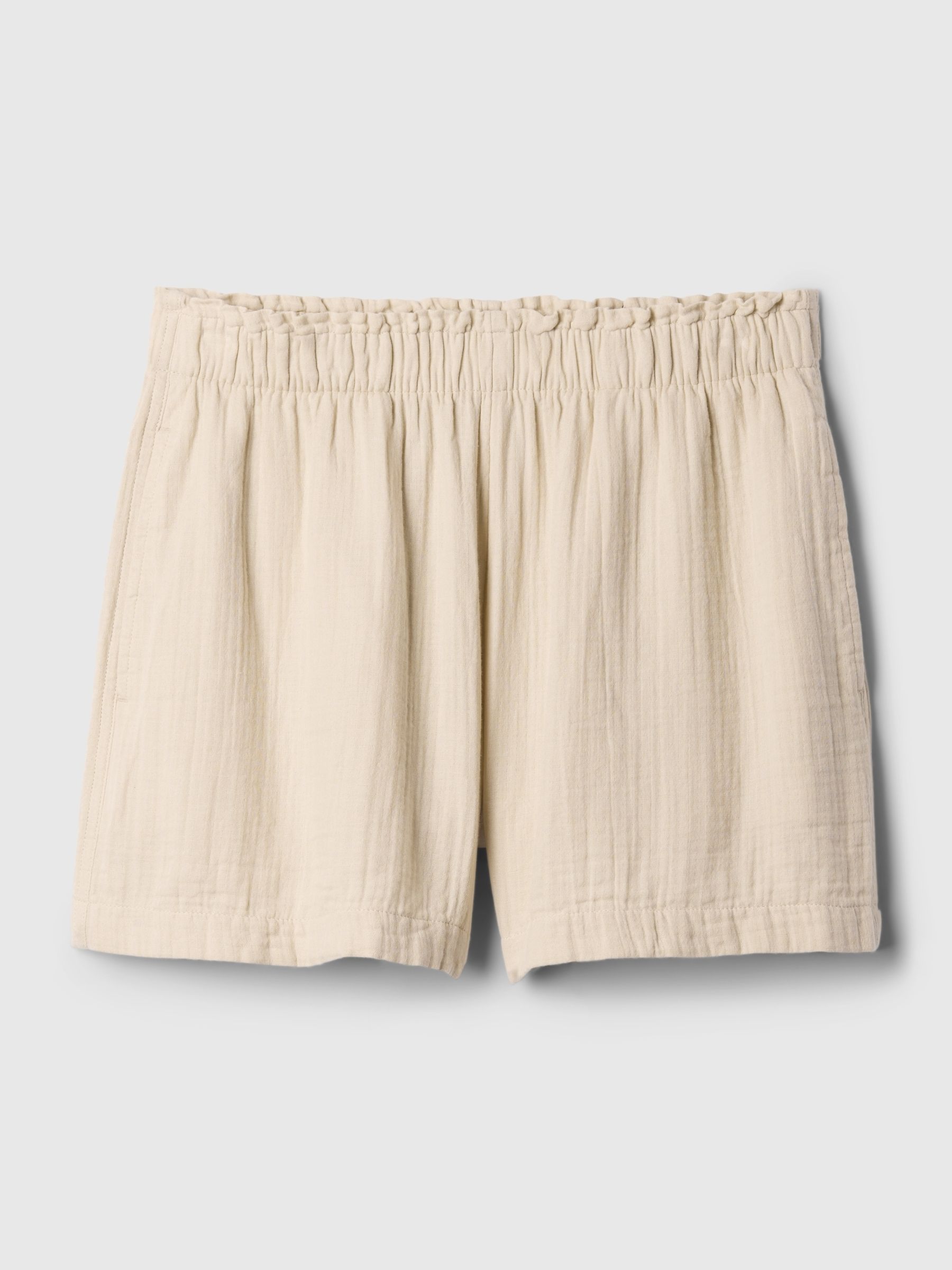 Beige Crinkle Cotton Pull On Short - Image 6 of 6
