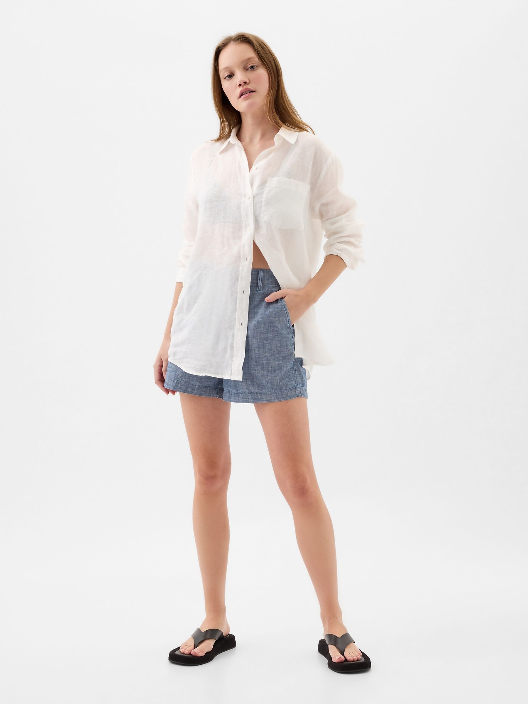Blue 4" Chino Shorts - Image 4 of 4