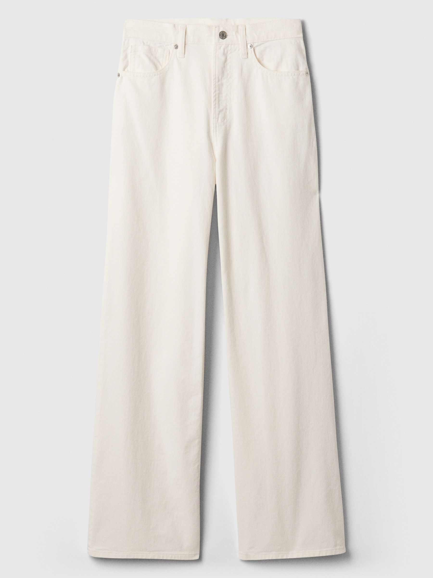 White High Waisted Wide Leg Jeans - Image 5 of 7