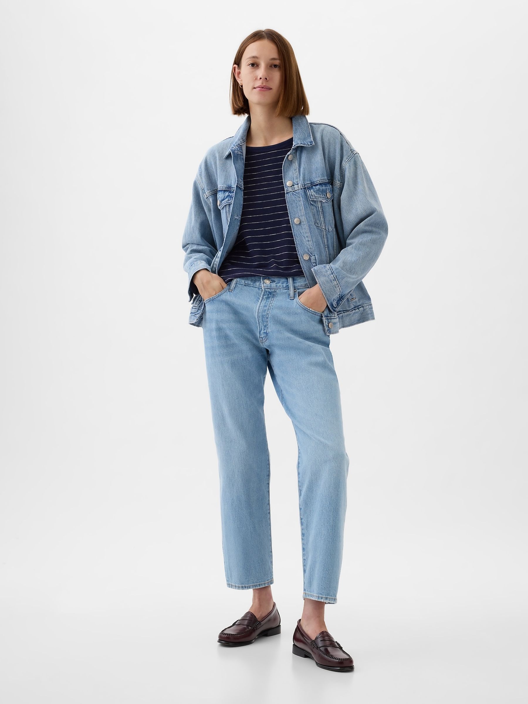 Blue Linen Blend Long Sleeve Boatneck T-Shirt - Image 3 of 4