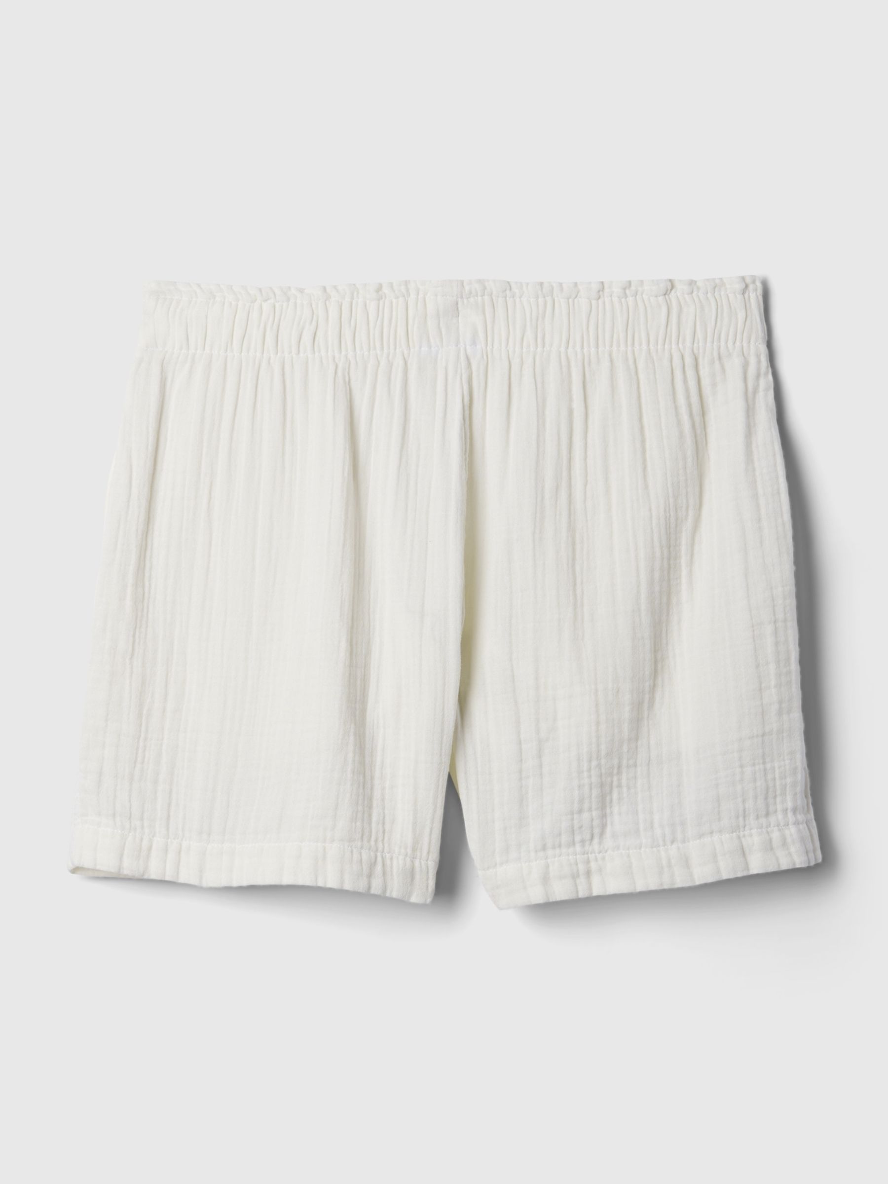 Off White Crinkle Cotton Pull On Short - Image 6 of 6