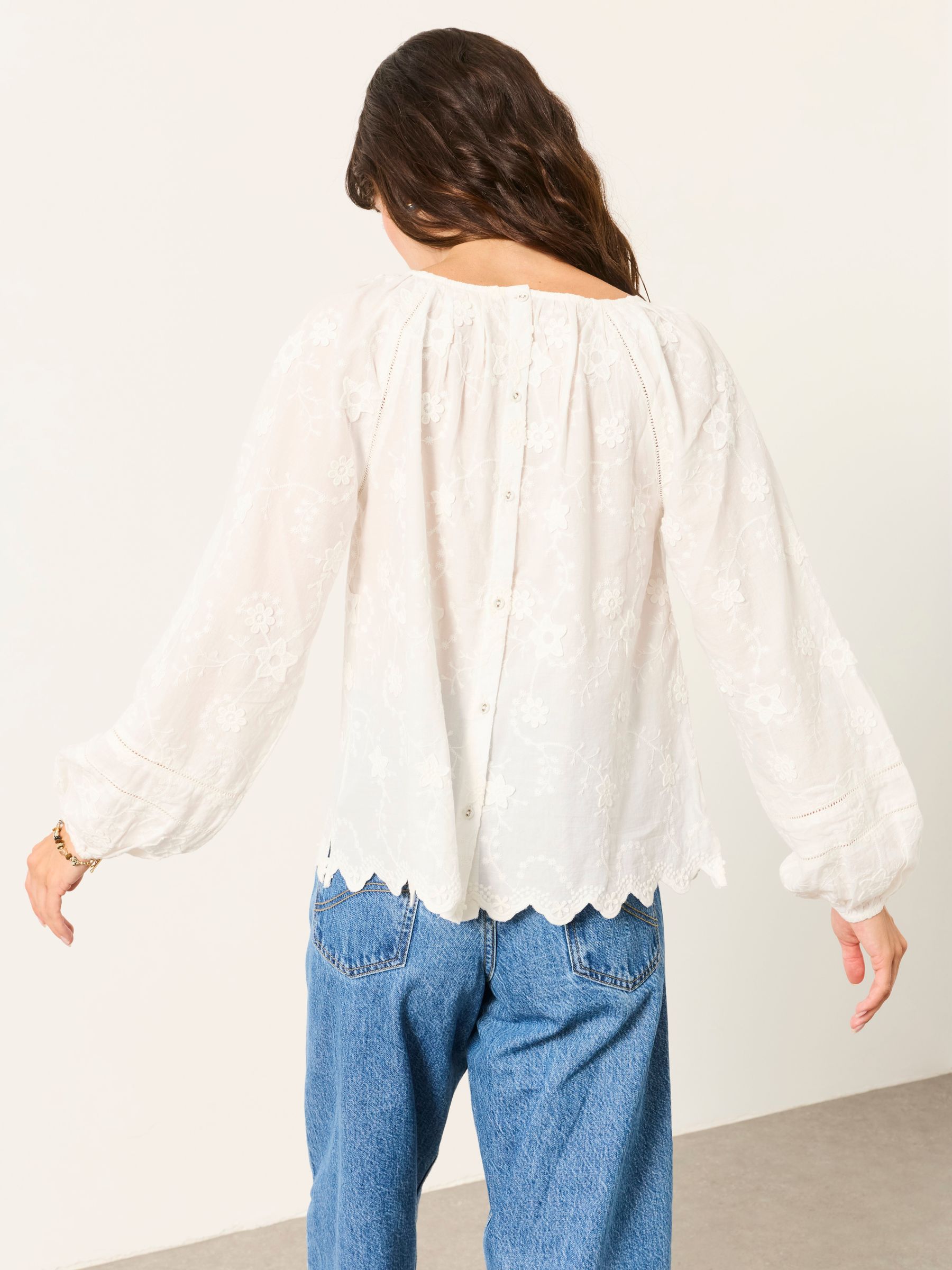 Dawn White Embroidered Blouse - Image 2 of 7 Dawn White Embroidered Blouse - Image 2 of 7