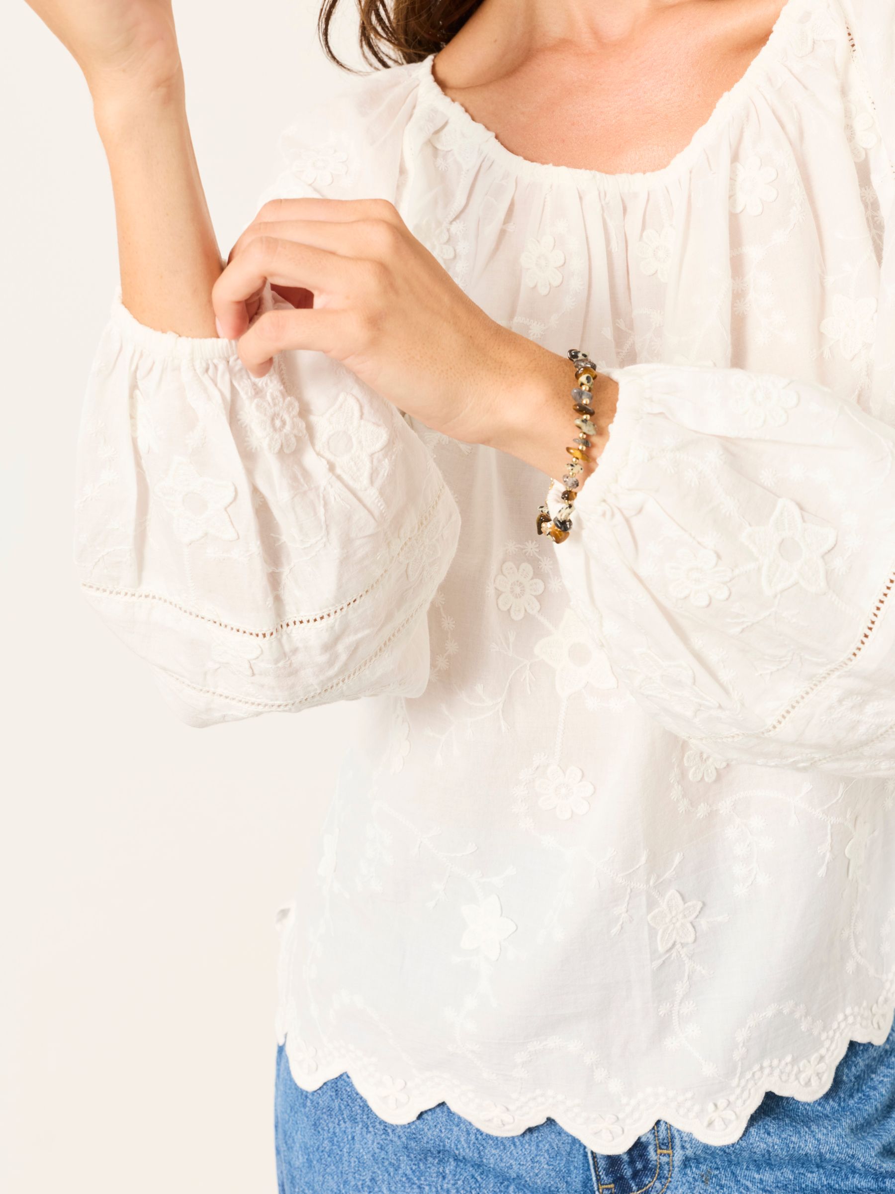 Dawn White Embroidered Blouse - Image 3 of 7