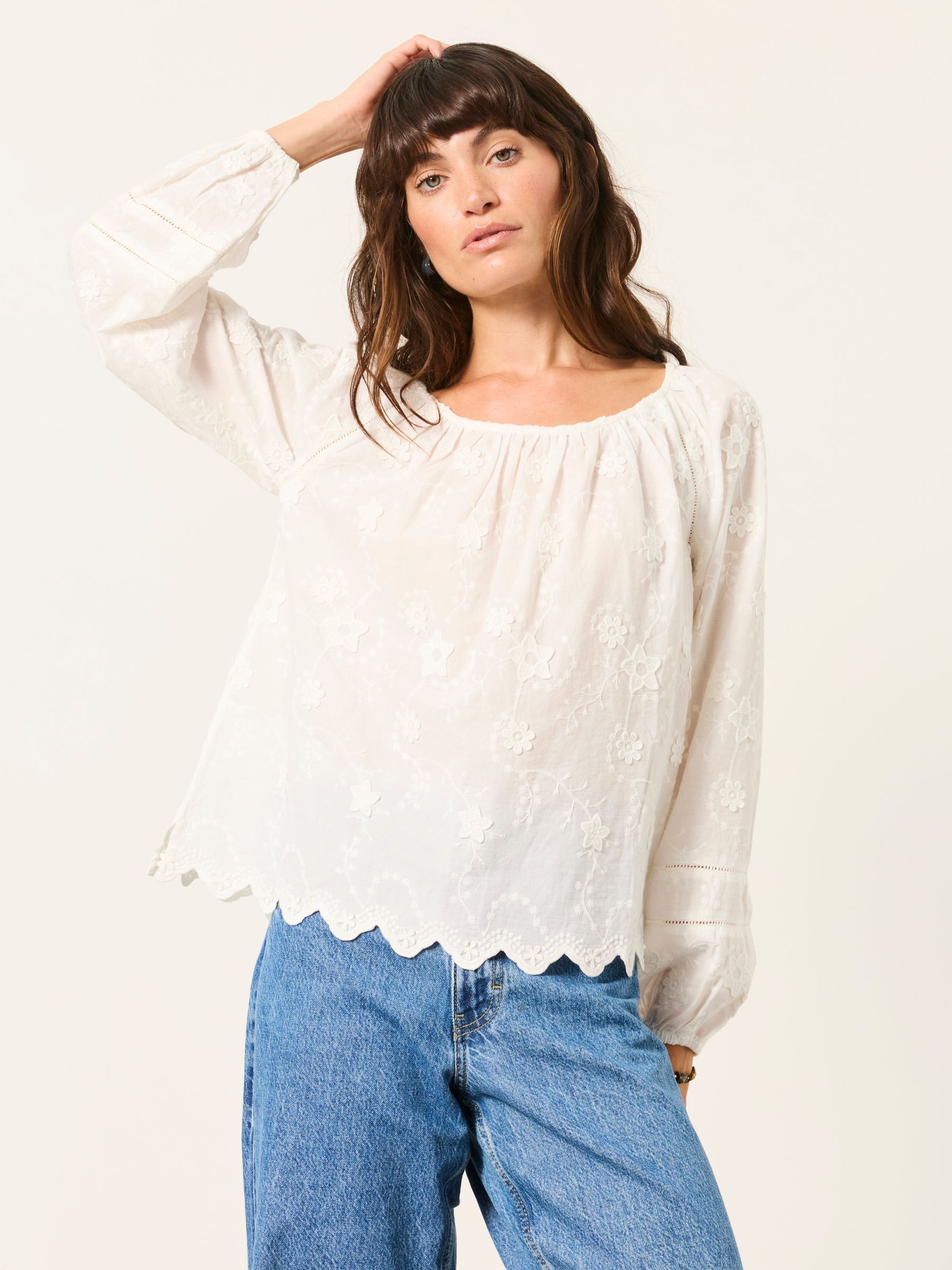 Dawn White Embroidered Blouse - Image 4 of 7