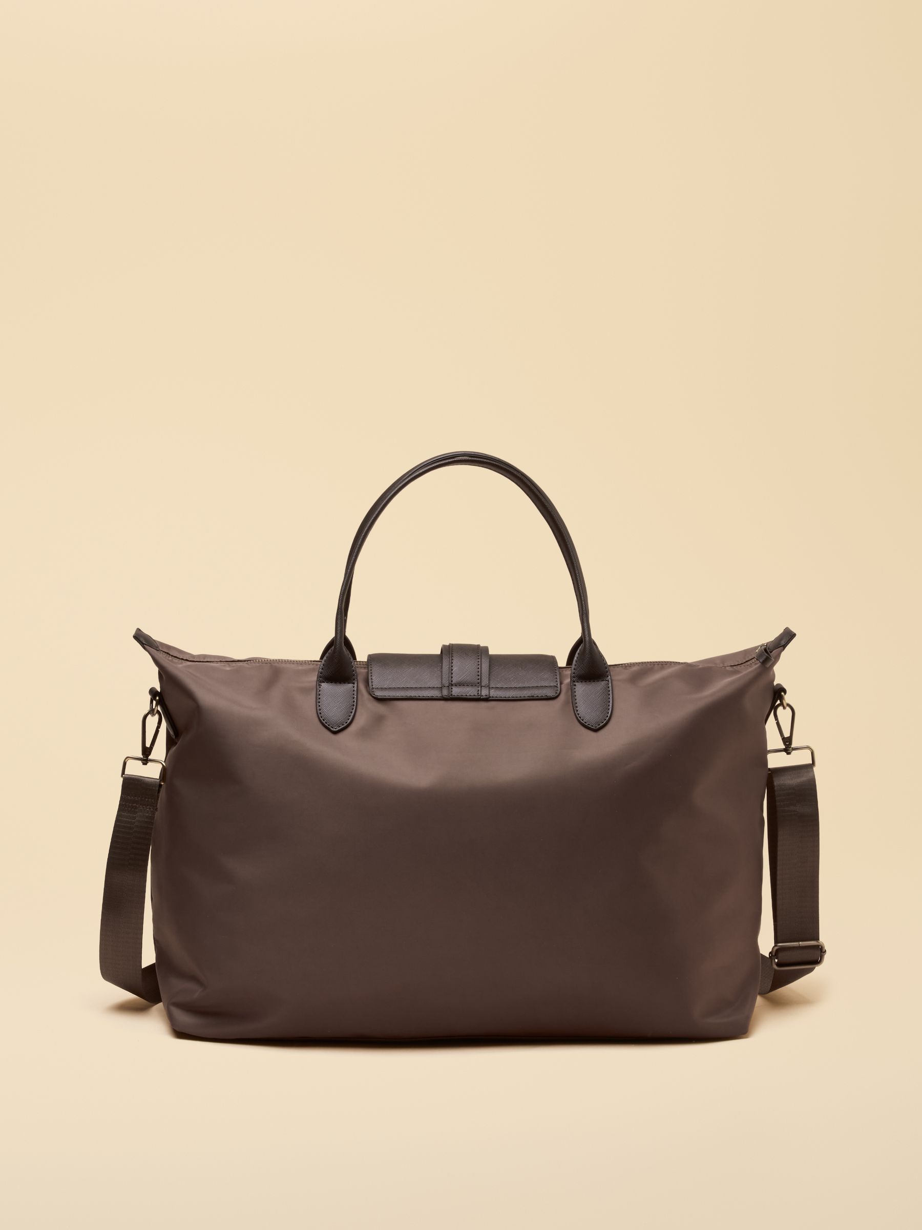 Large Mocha Brown Zip Top Weekend Bag - Image 6 of 8