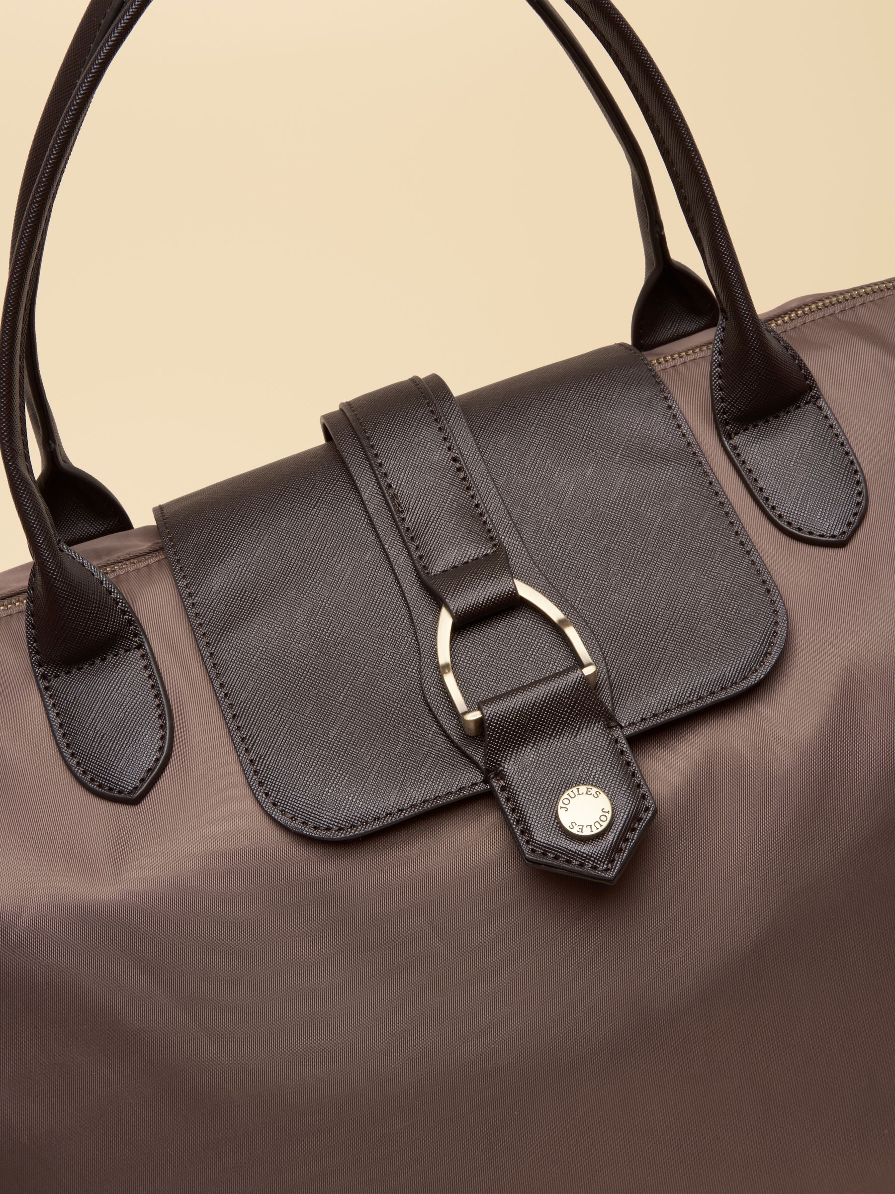 Large Mocha Brown Zip Top Weekend Bag - Image 7 of 8