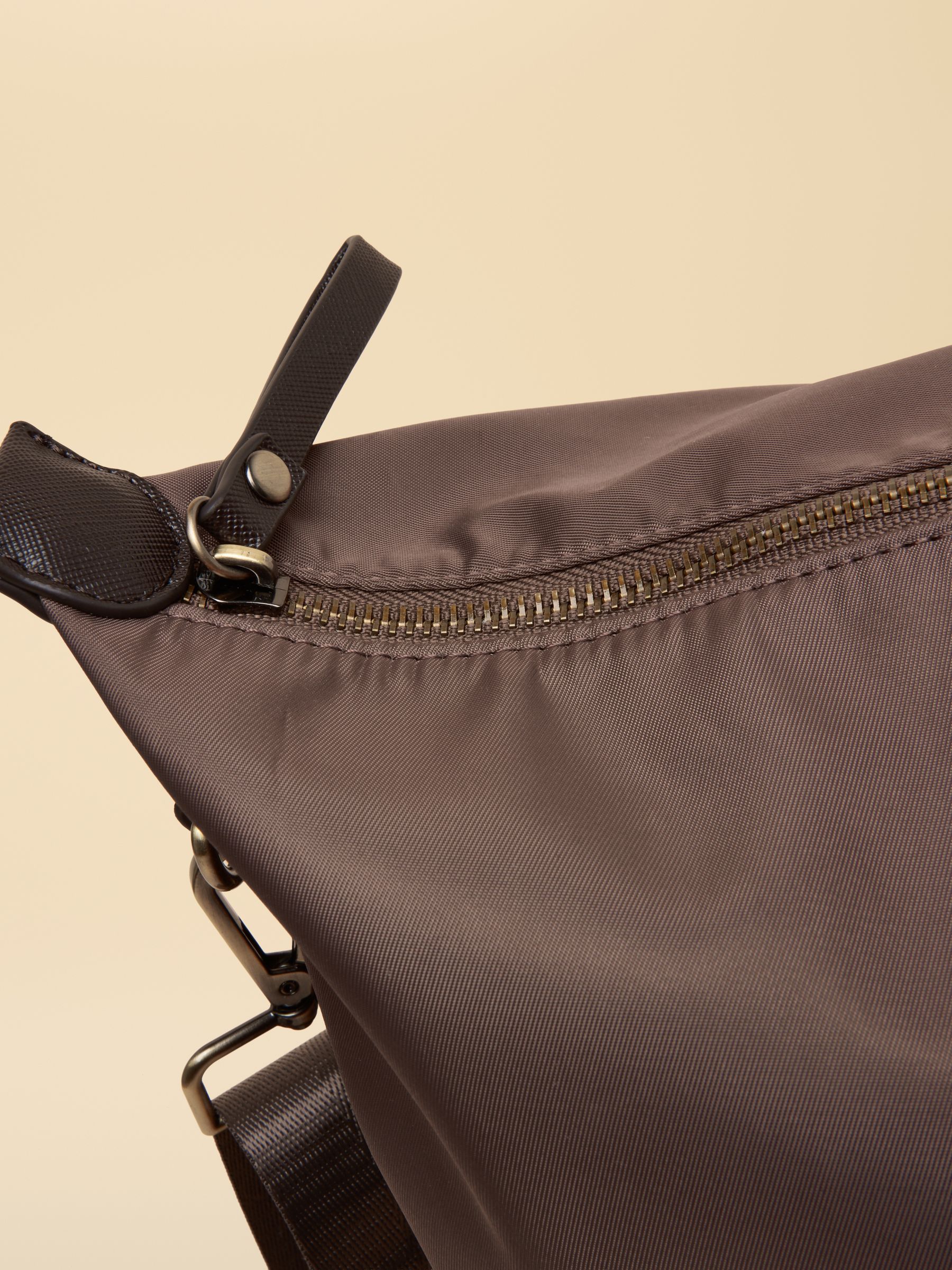 Large Mocha Brown Zip Top Weekend Bag - Image 8 of 8