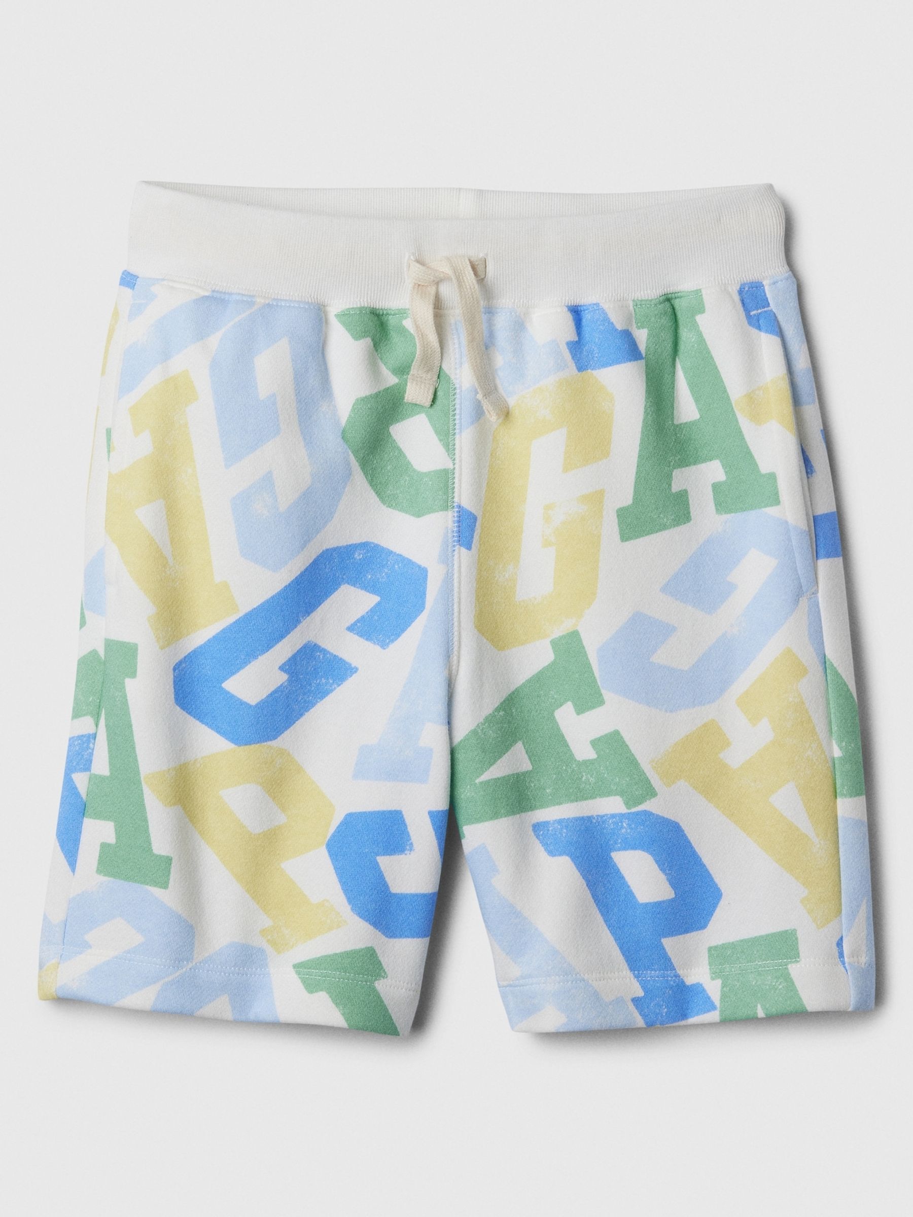 White Logo Print Pull On Logo Jogger Shorts (4-13yrs)1 - Image 1 of 1