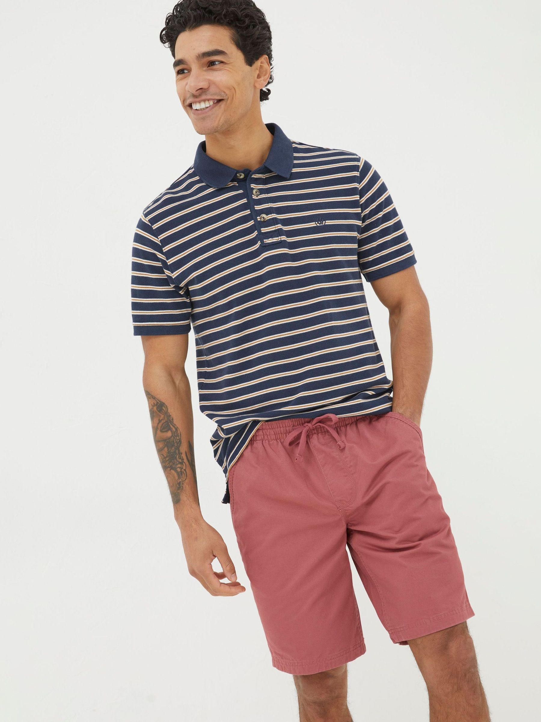 Seaton Red Pull On Shorts - Image 1 of 5