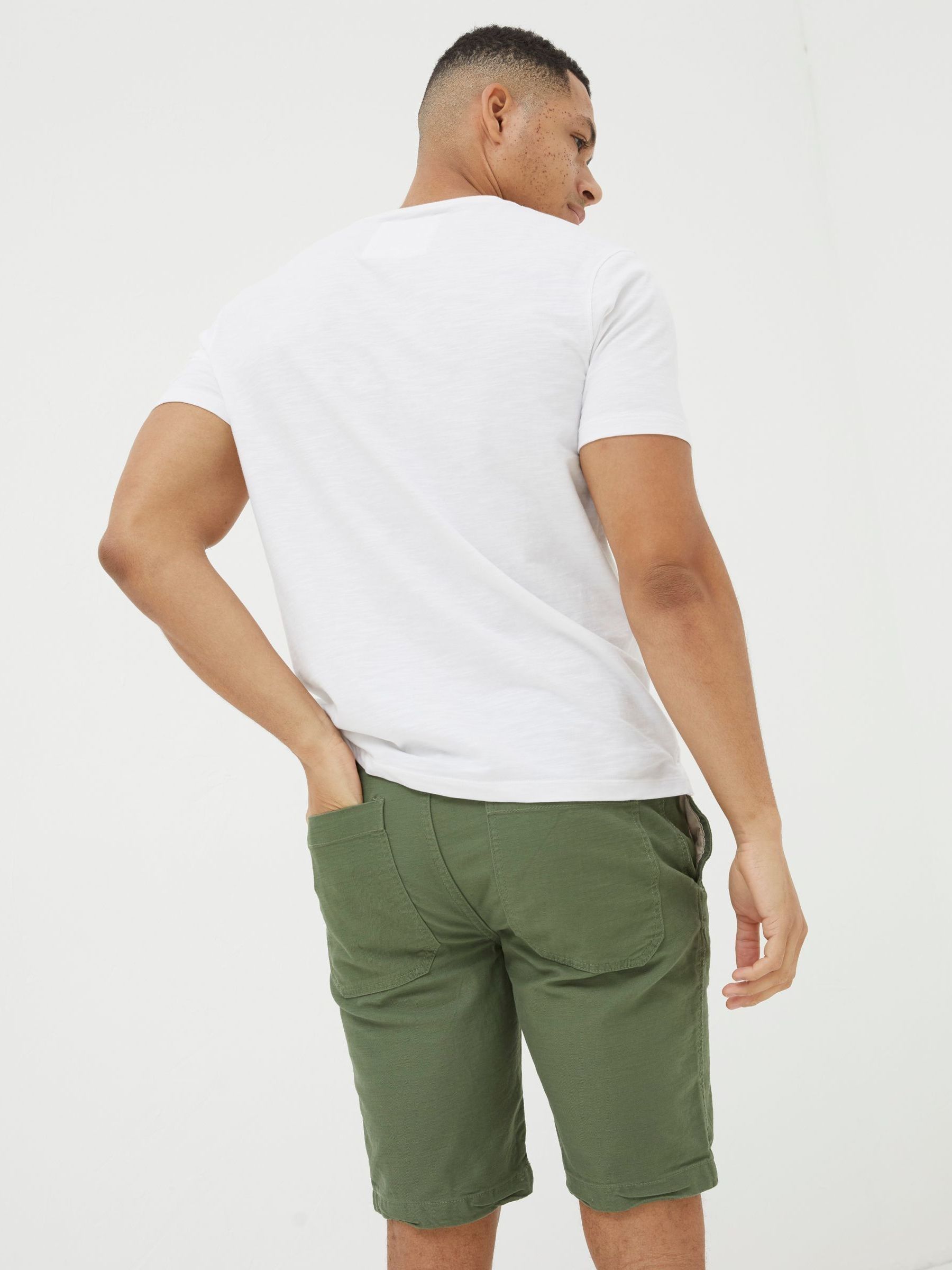 Green Stow Flat Front Shorts - Image 2 of 4 Green Stow Flat Front Shorts - Image 2 of 4