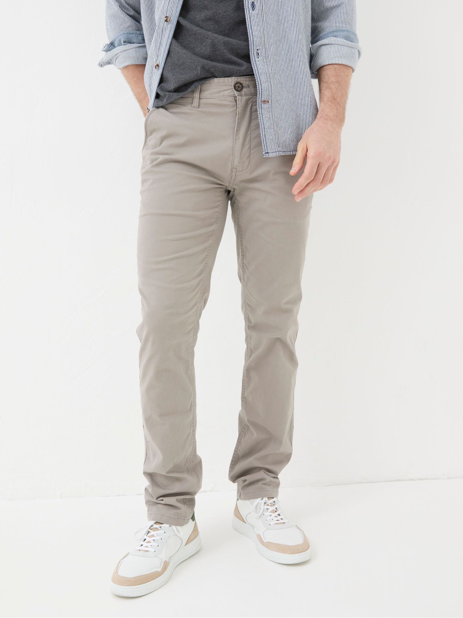 Heyshott Grey Slim Chinos Trousers | FatFace