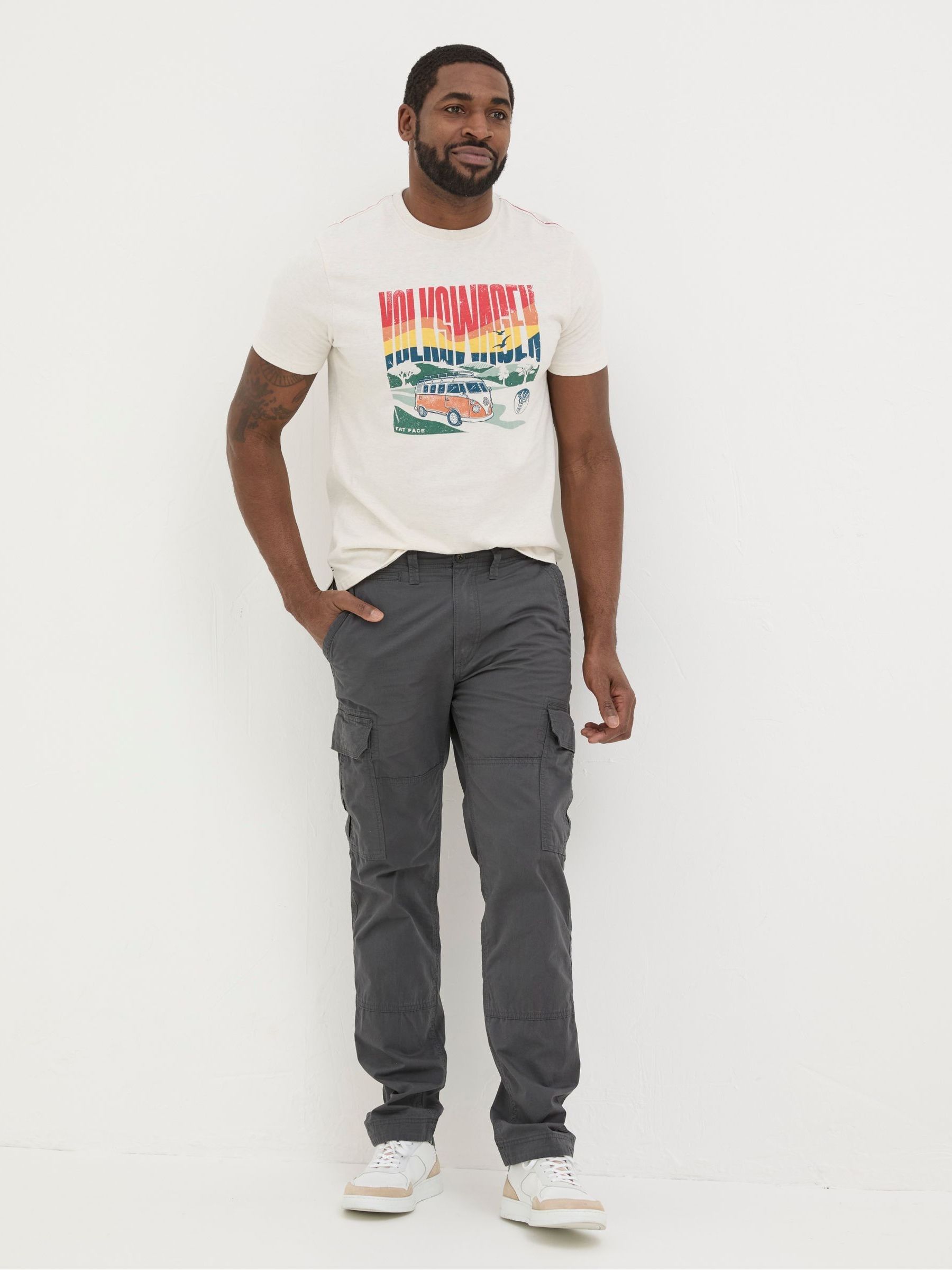 Corby Grey Straight Cargo Trousers | FatFace