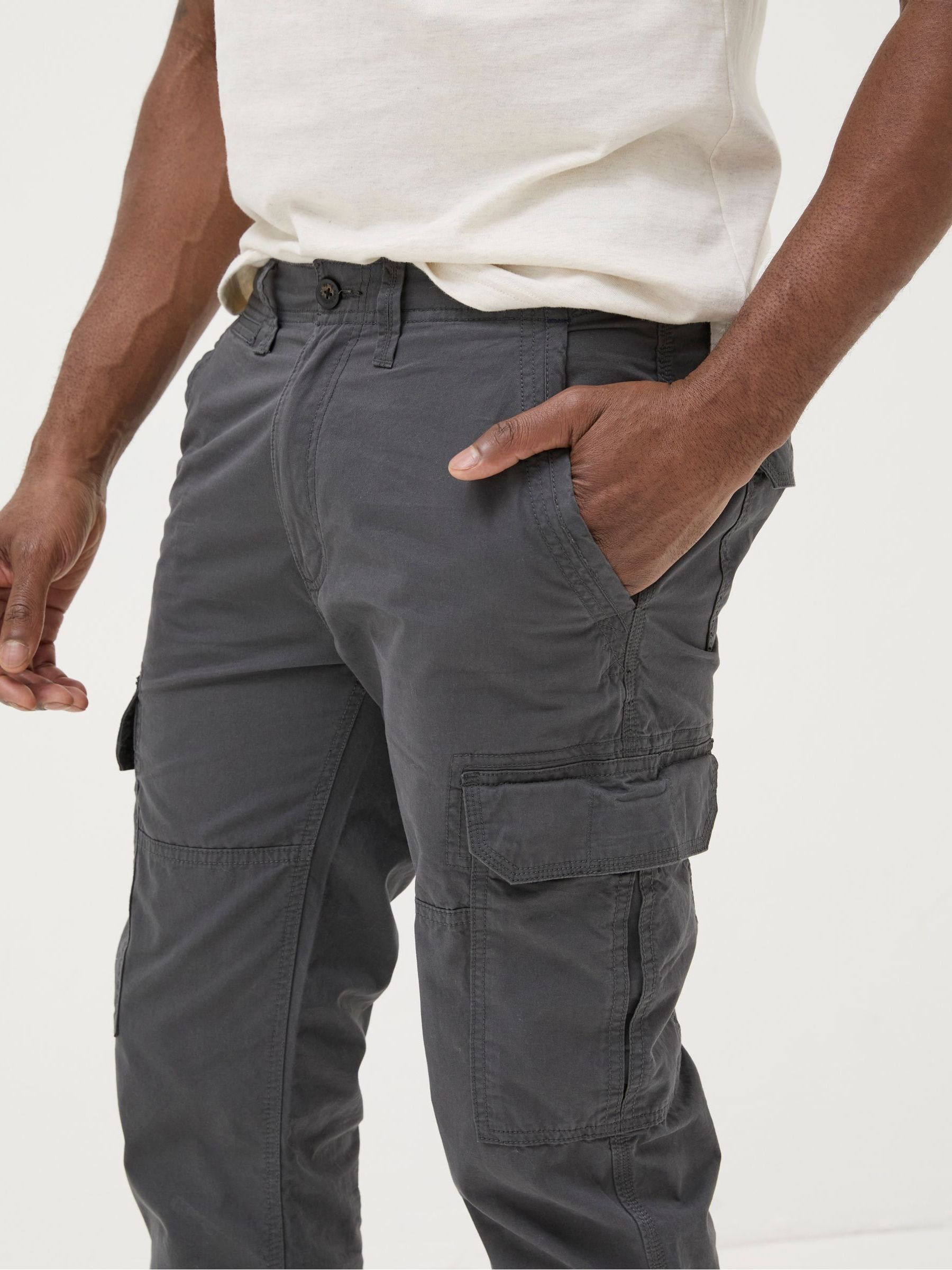 Corby Grey Straight Cargo Trousers - Image 3 of 4