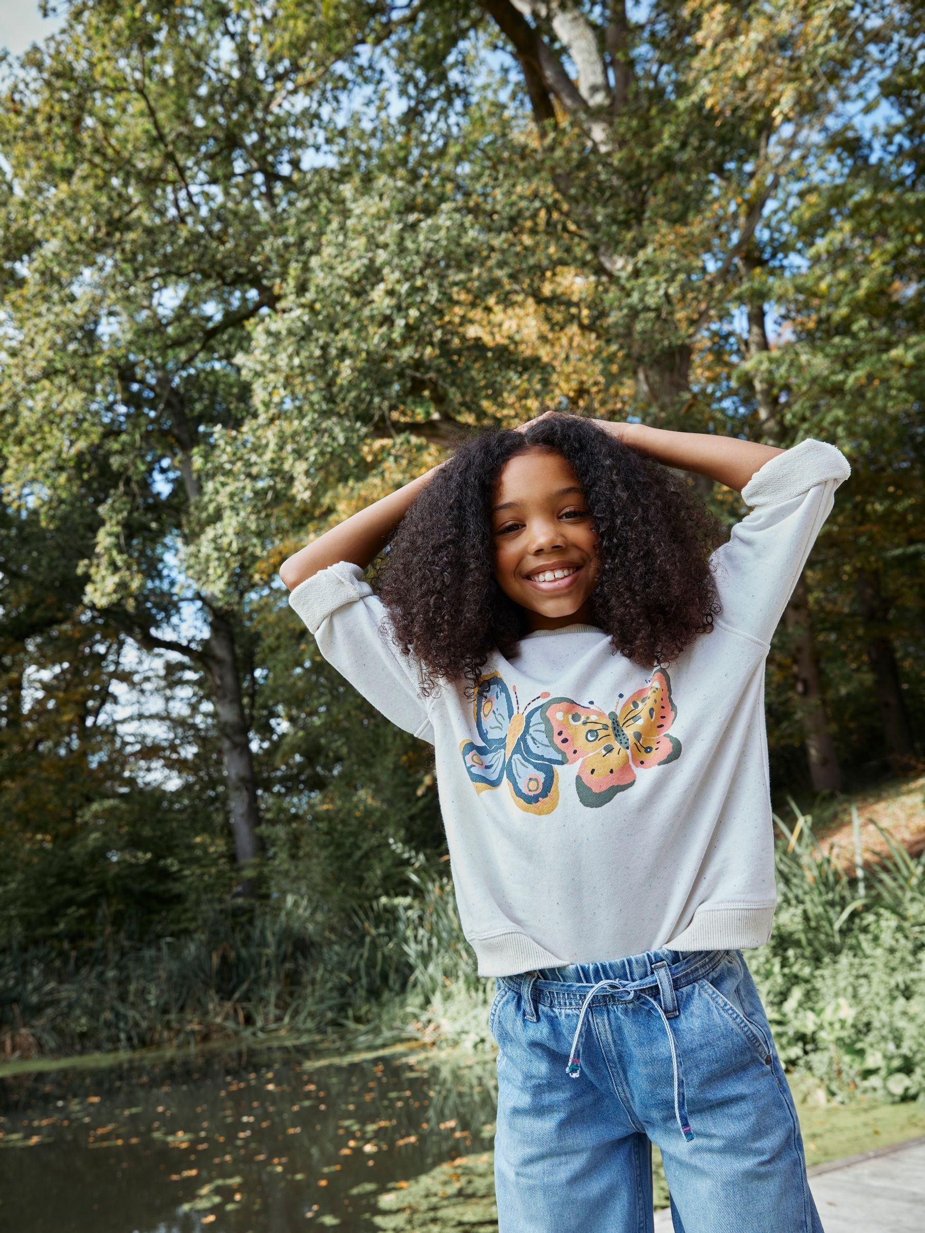 Natural Butterfly Crew Sweatshirt - Image 1 of 5