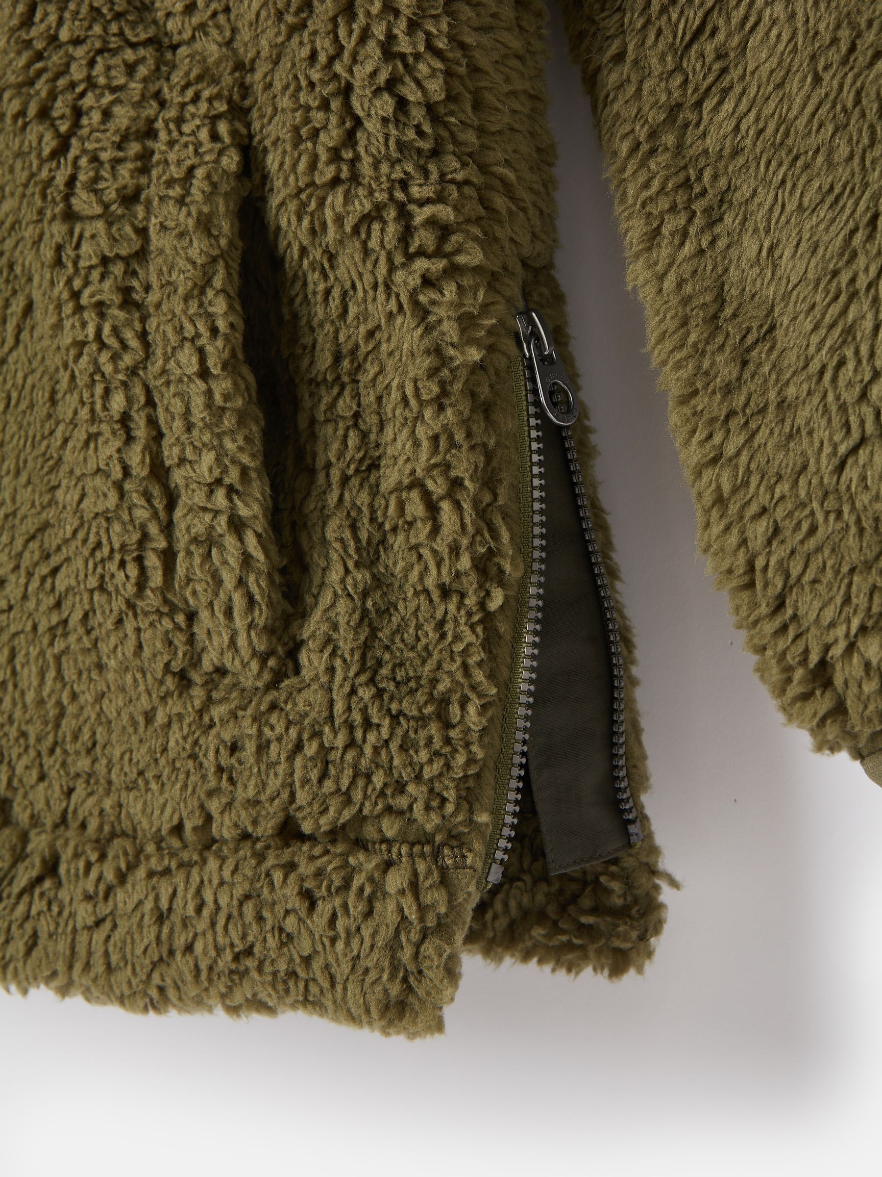 Boys' Billy Khaki Green Half Zip Borg Fleece - Image 5 of 6