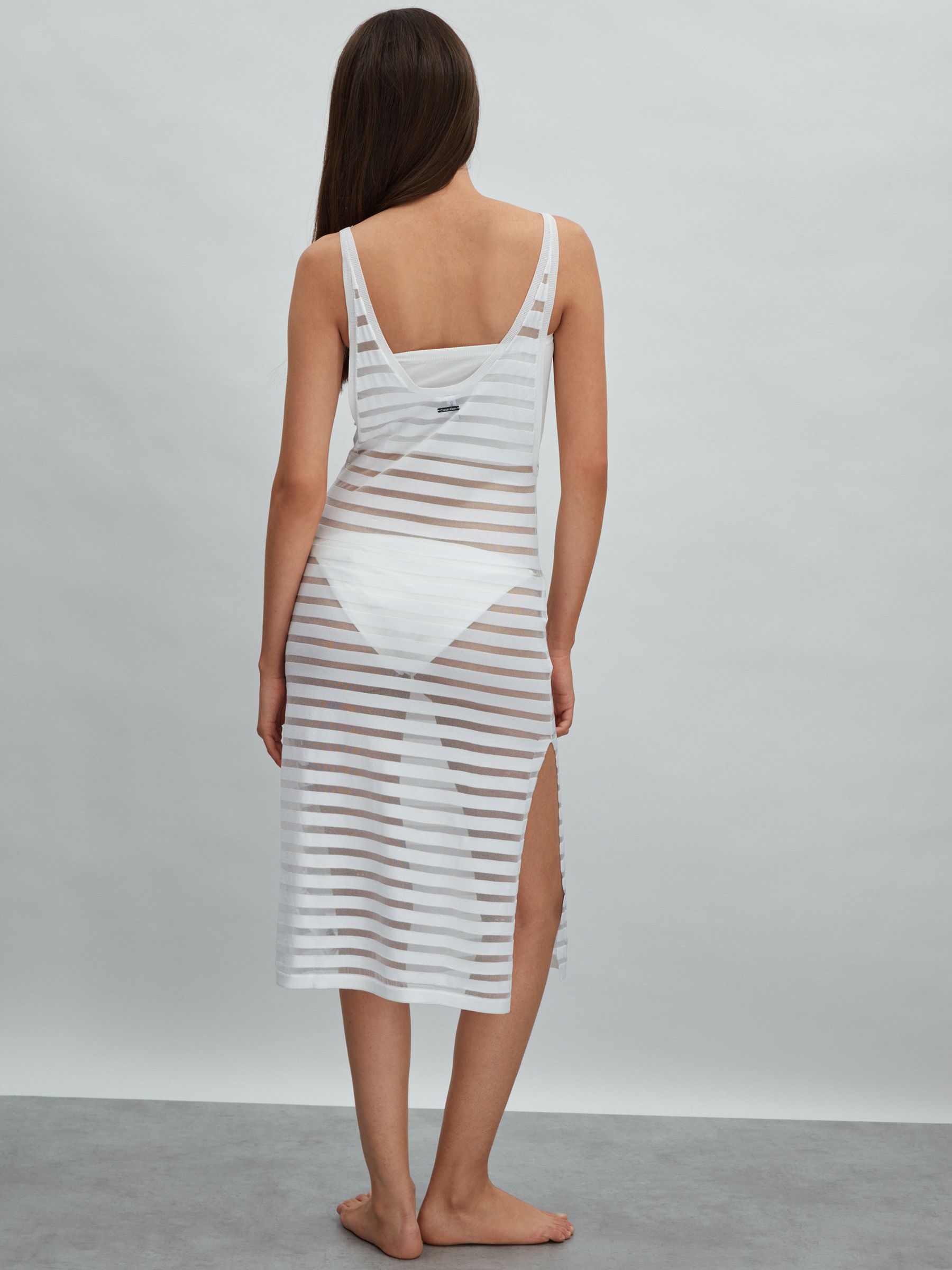 Calvin Klein Underwear Knitted Midi Dress in White - Image 4 of 5
