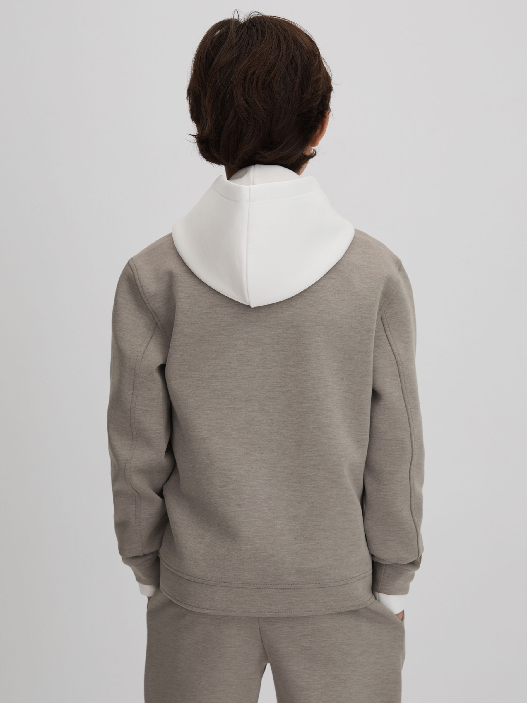 Interlock Jersey Zip-Through Jacket in Taupe - Image 3 of 6