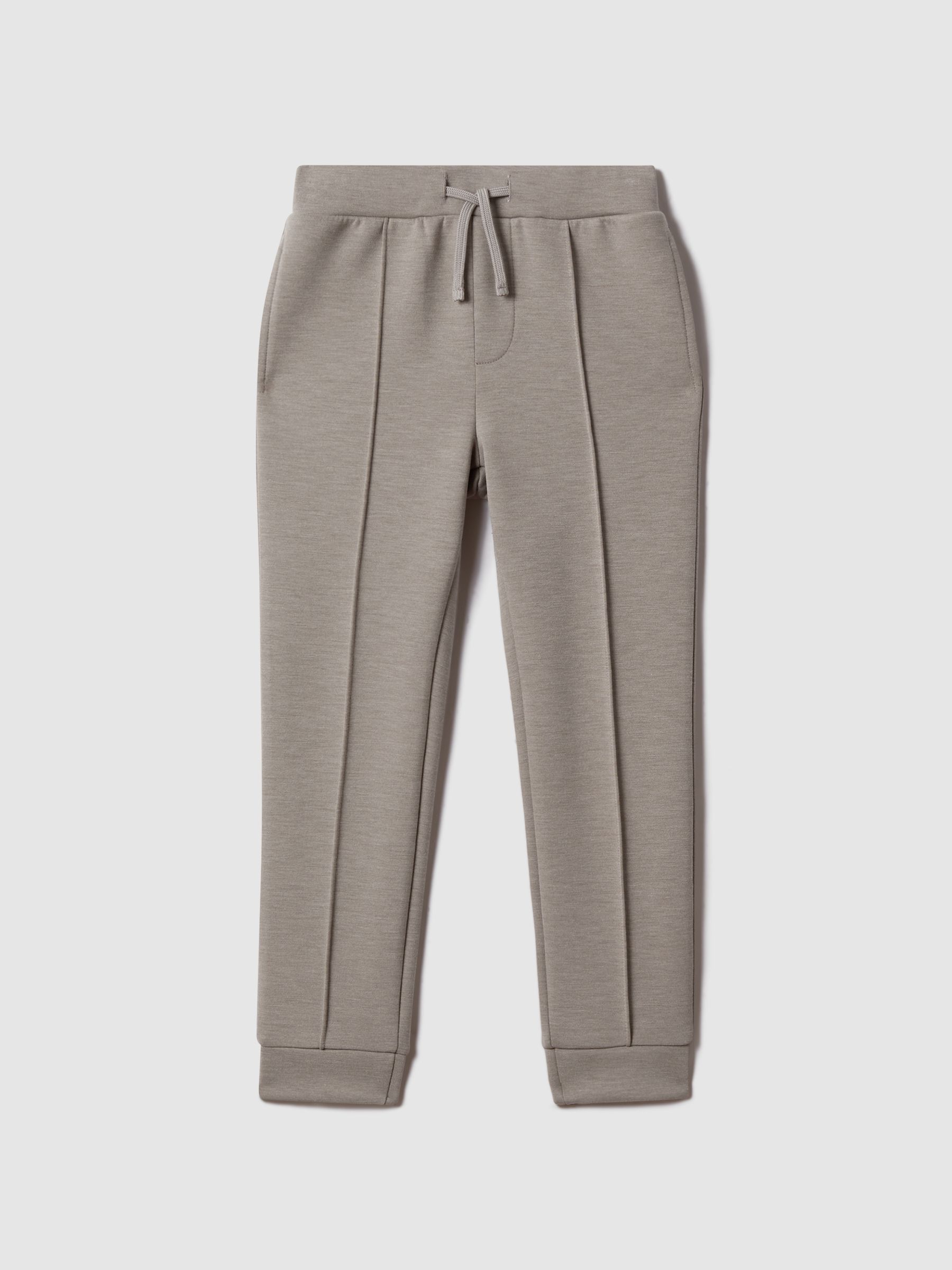 9-13 yrs Interlock Jersey Drawstring Joggers in Taupe - Image 2 of 6 9-13 yrs Interlock Jersey Drawstring Joggers in Taupe - Image 2 of 6