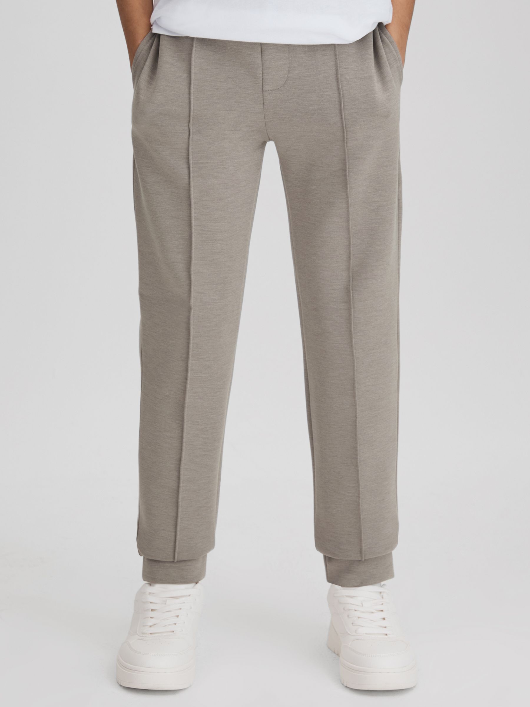 9-13 yrs Interlock Jersey Drawstring Joggers in Taupe - Image 3 of 6