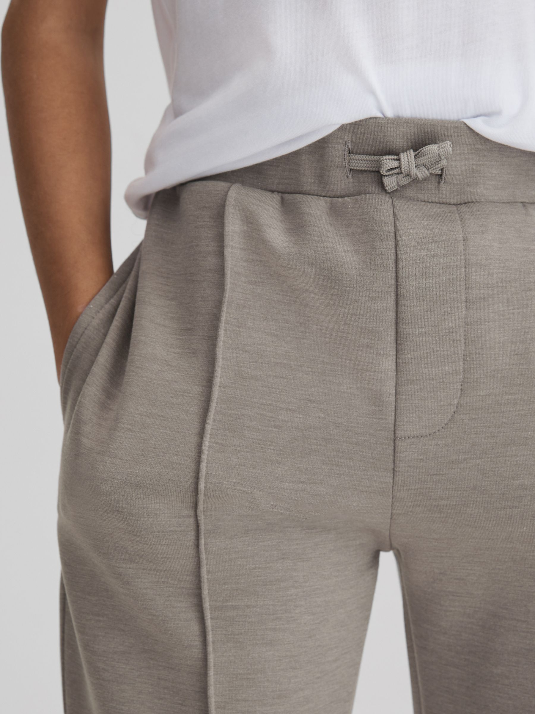 9-13 yrs Interlock Jersey Drawstring Joggers in Taupe - Image 4 of 6