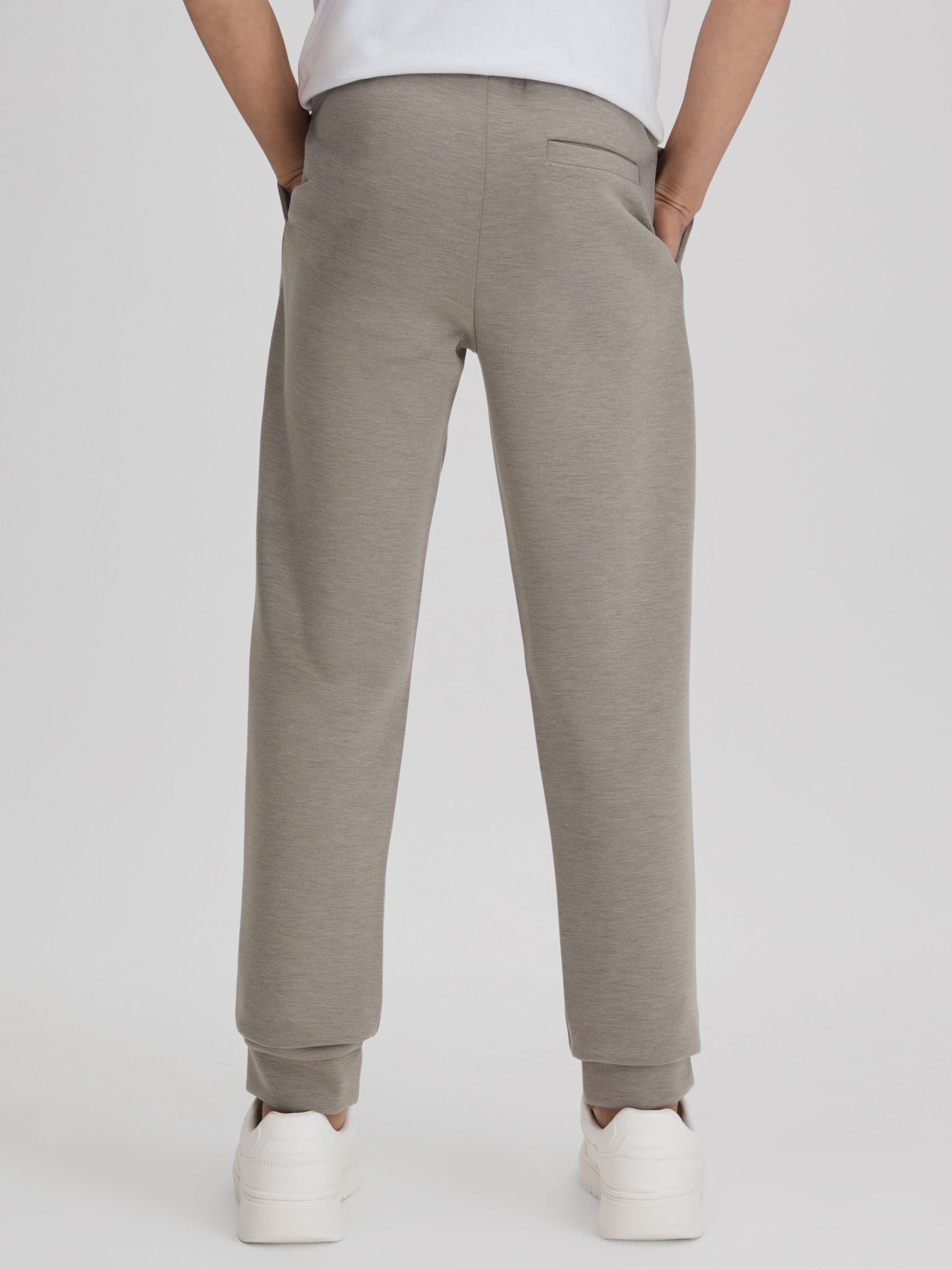 9-13 yrs Interlock Jersey Drawstring Joggers in Taupe - Image 5 of 6