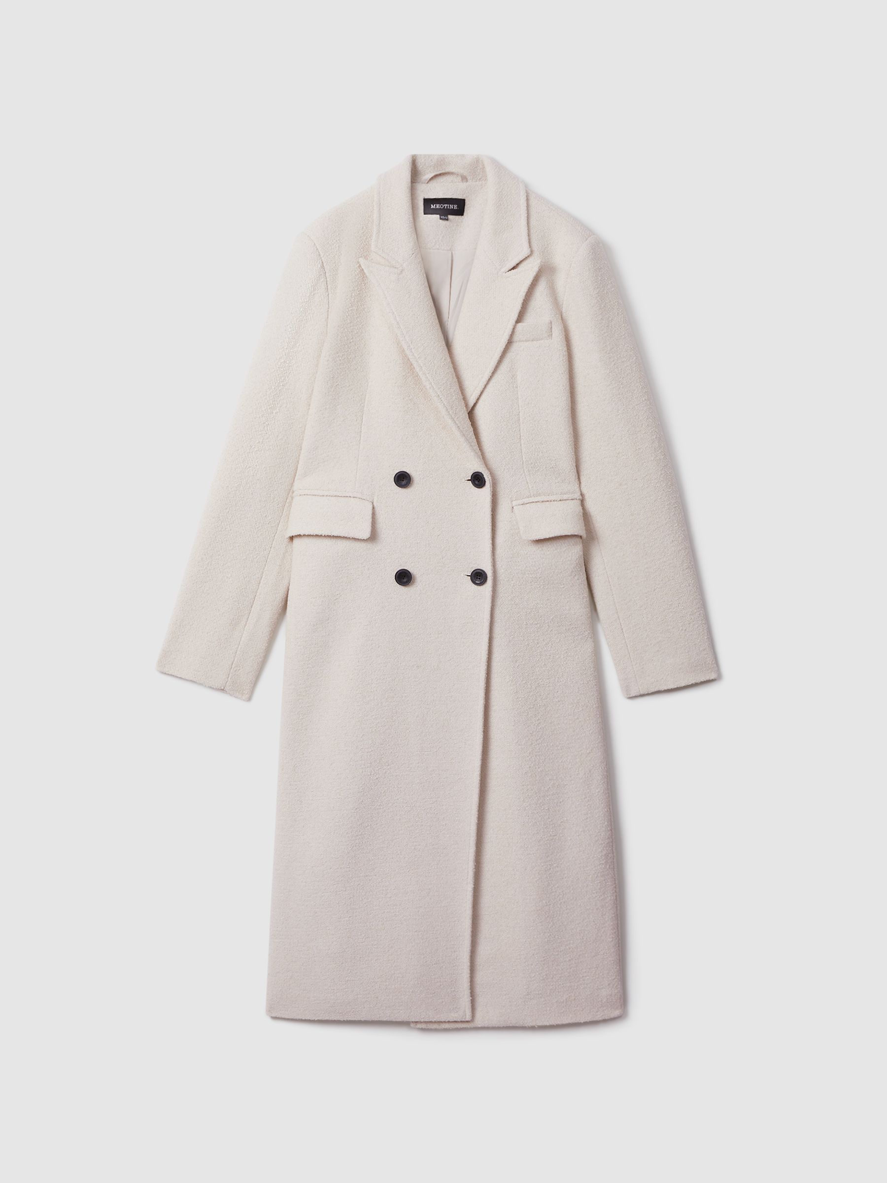 Meotine Wool Blend Boucle Coat in Cream - Image 2 of 7 Meotine Wool Blend Boucle Coat in Cream - Image 2 of 7