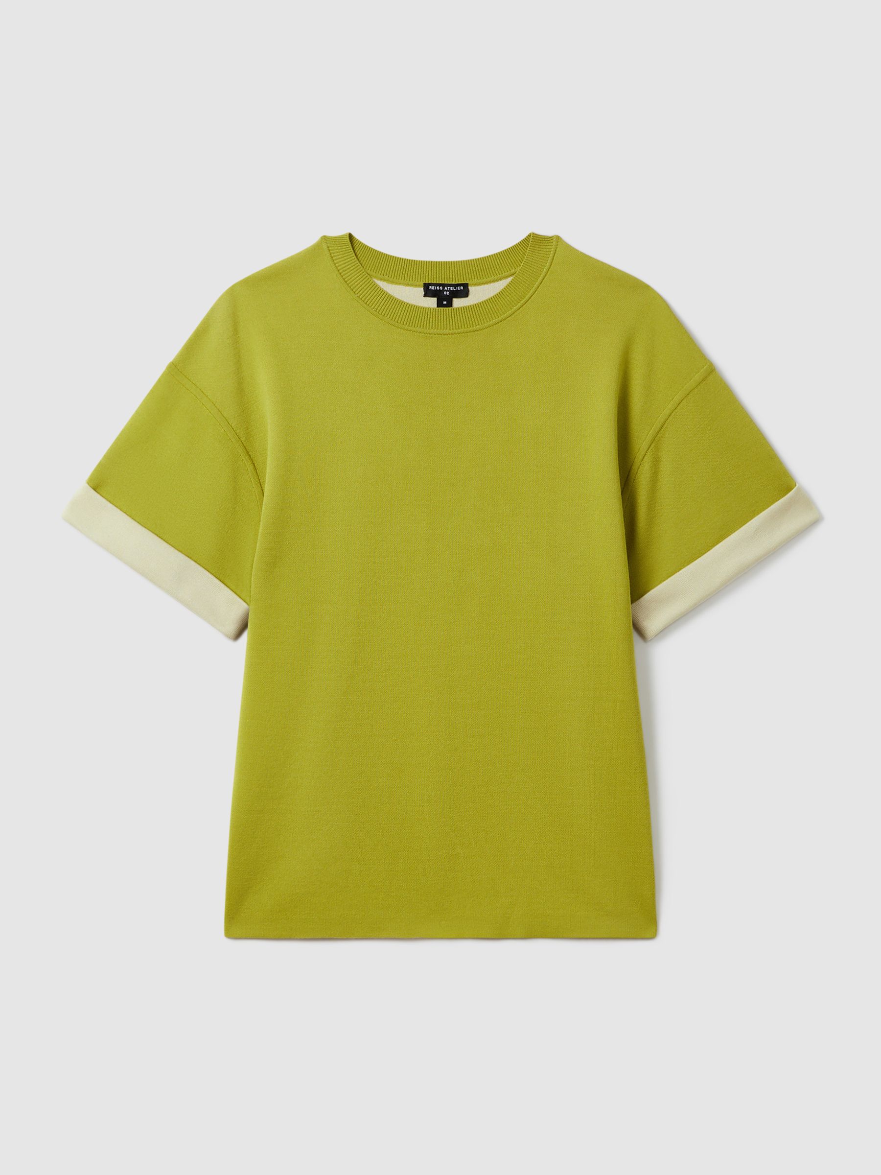 Atelier Knitted Silk Blend Top with Cashmere in Green - Image 2 of 5