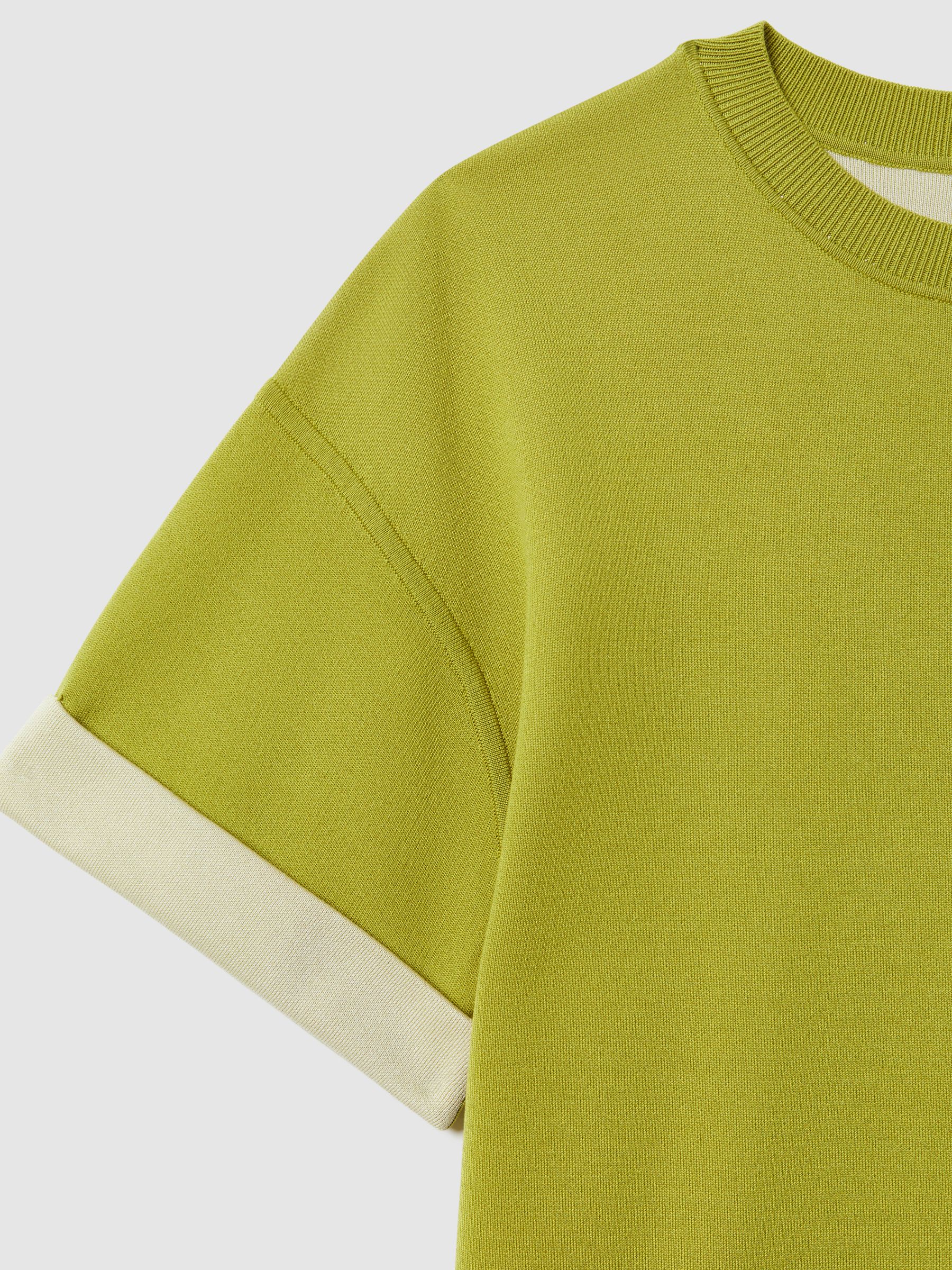 Atelier Knitted Silk Blend Top with Cashmere in Green - Image 5 of 5