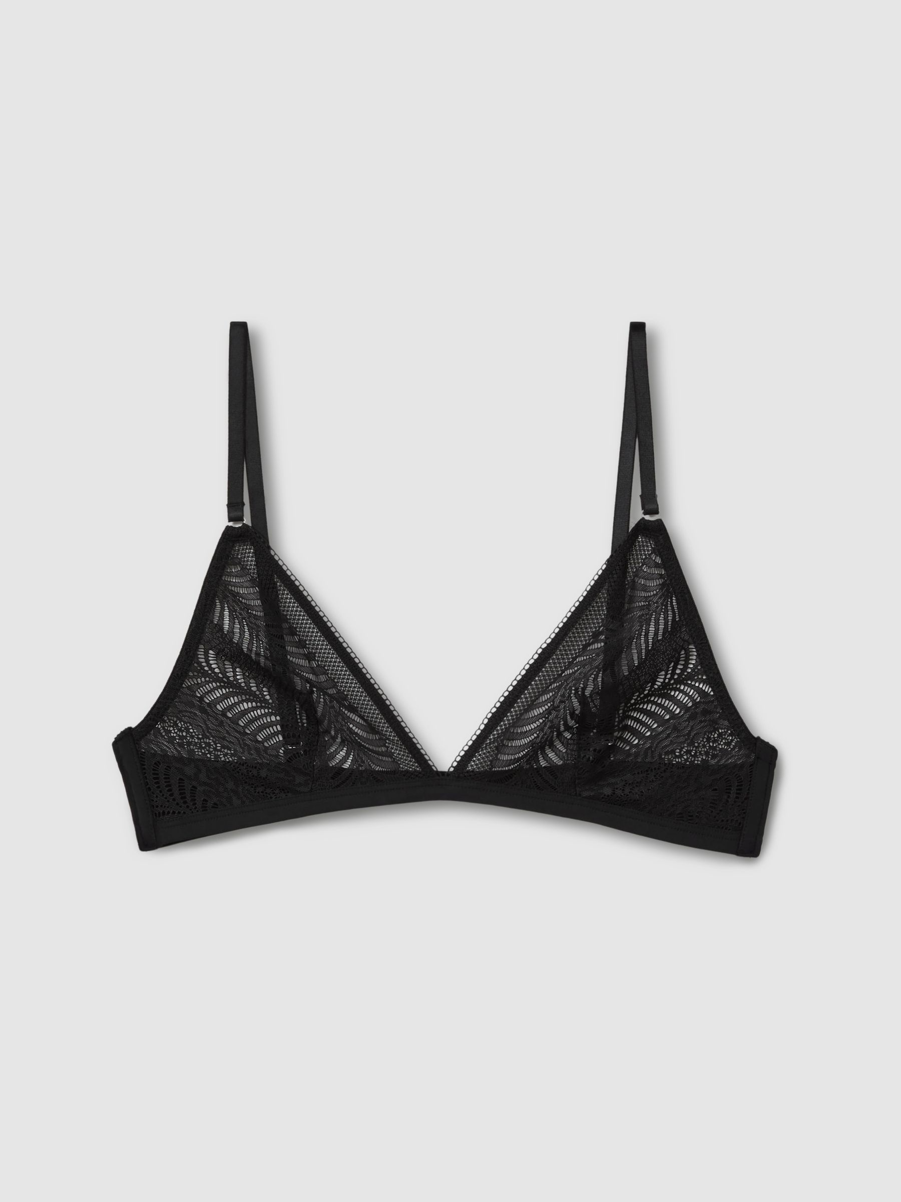 Calvin Klein Black Underwear Sheer Lace Triangle Bralette - Image 1 of 2