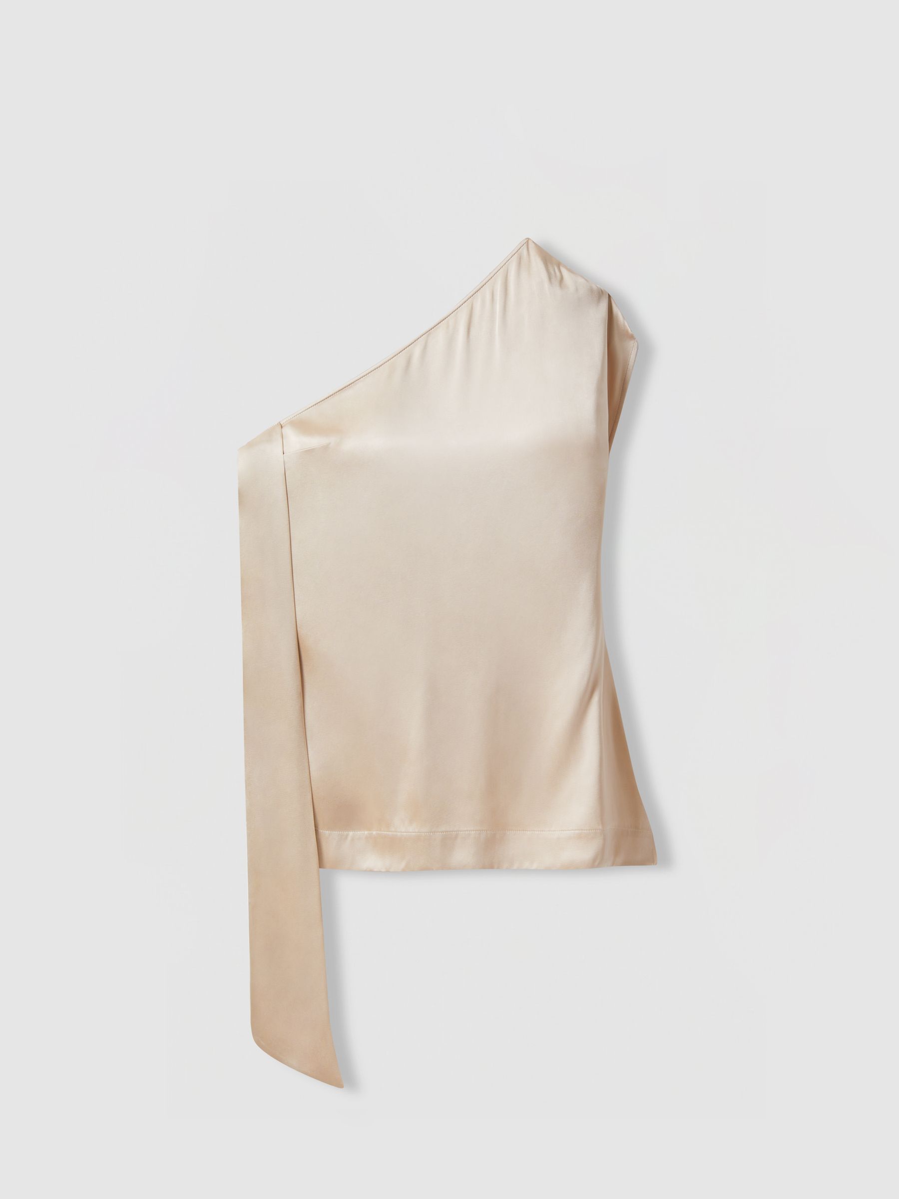 Atelier One-Shoulder Drape Back Top in Blush - Image 2 of 5