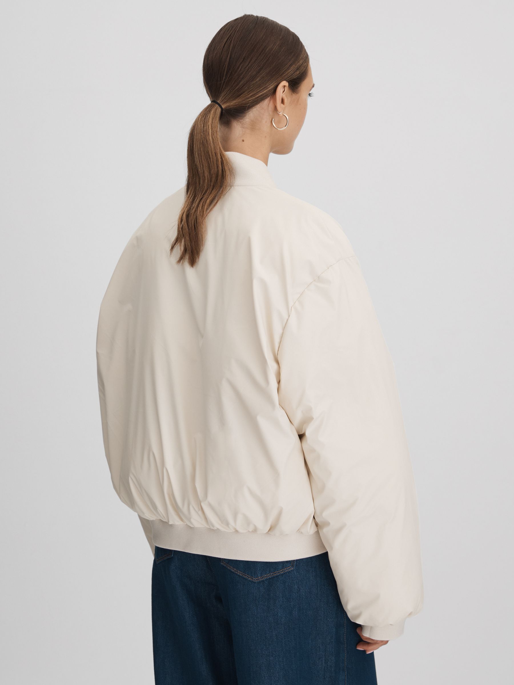 Meotine Bomber Jacket in Cream - Image 5 of 6